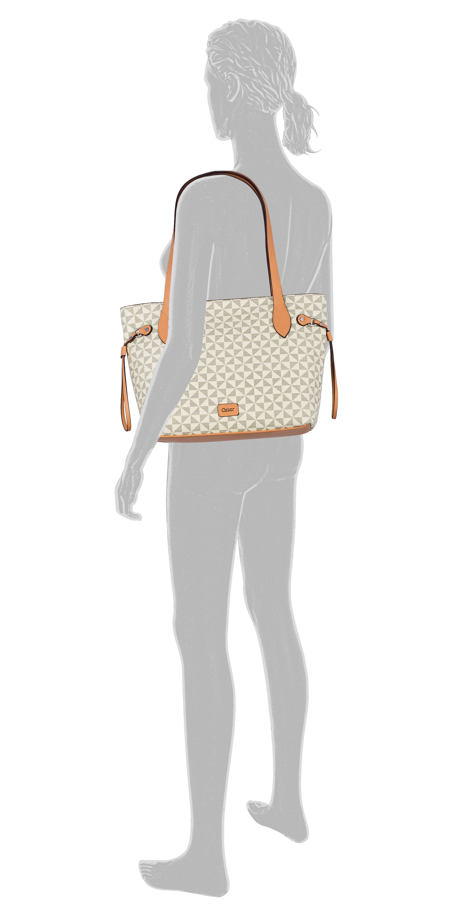 Gabor Shopper "Barina" aus Lederimitat mit charakteristischem All-Over-Druck und Metall Logo