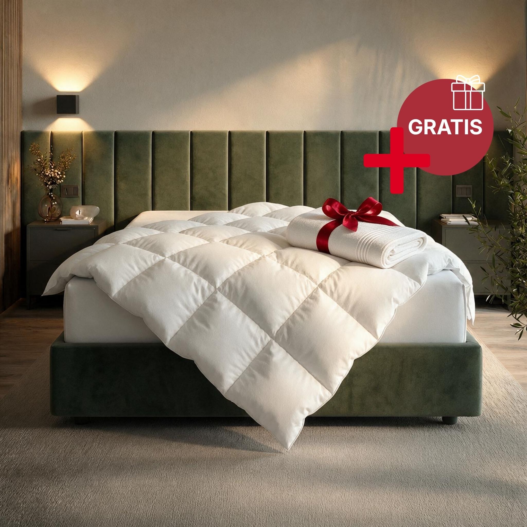 Image of RIBECO Daunenbettdecke "Johanna, Bettdecke Nur für kurze Zeit GRATIS ein Handtuch dazu" normal Füllung 80Daunen20Federn 1 Stk. tlg. Topseller, Bettdecke in 135x200 cm & weitere Grössen, Made in Germany