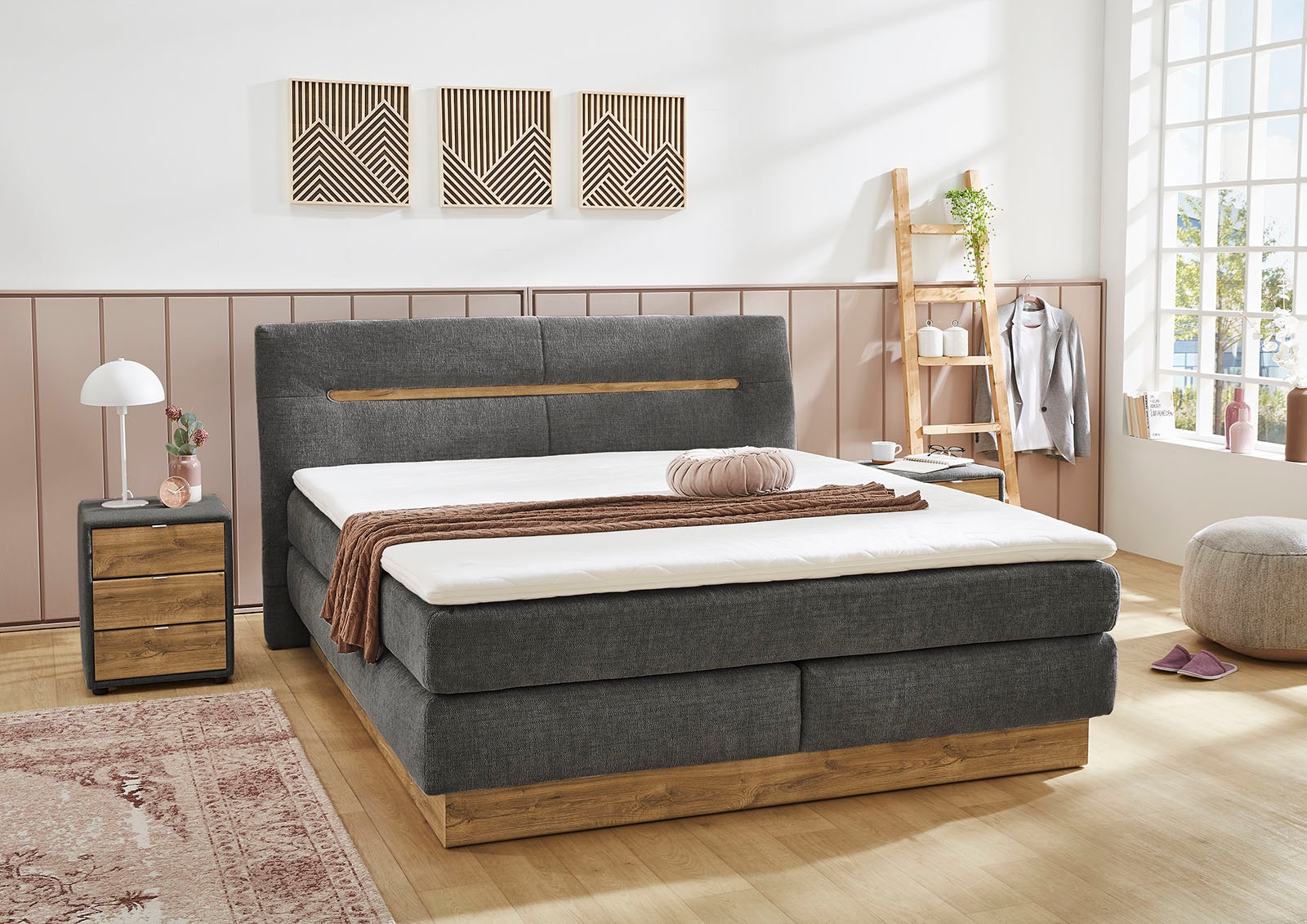 Jockenhöfer Gruppe Boxspringbett »Nika erhältlich in der Grösse 180x200cm« mit Bettkasten, 7-Zonen-Matratze, Topper, mehrere Härtegrade wählbar