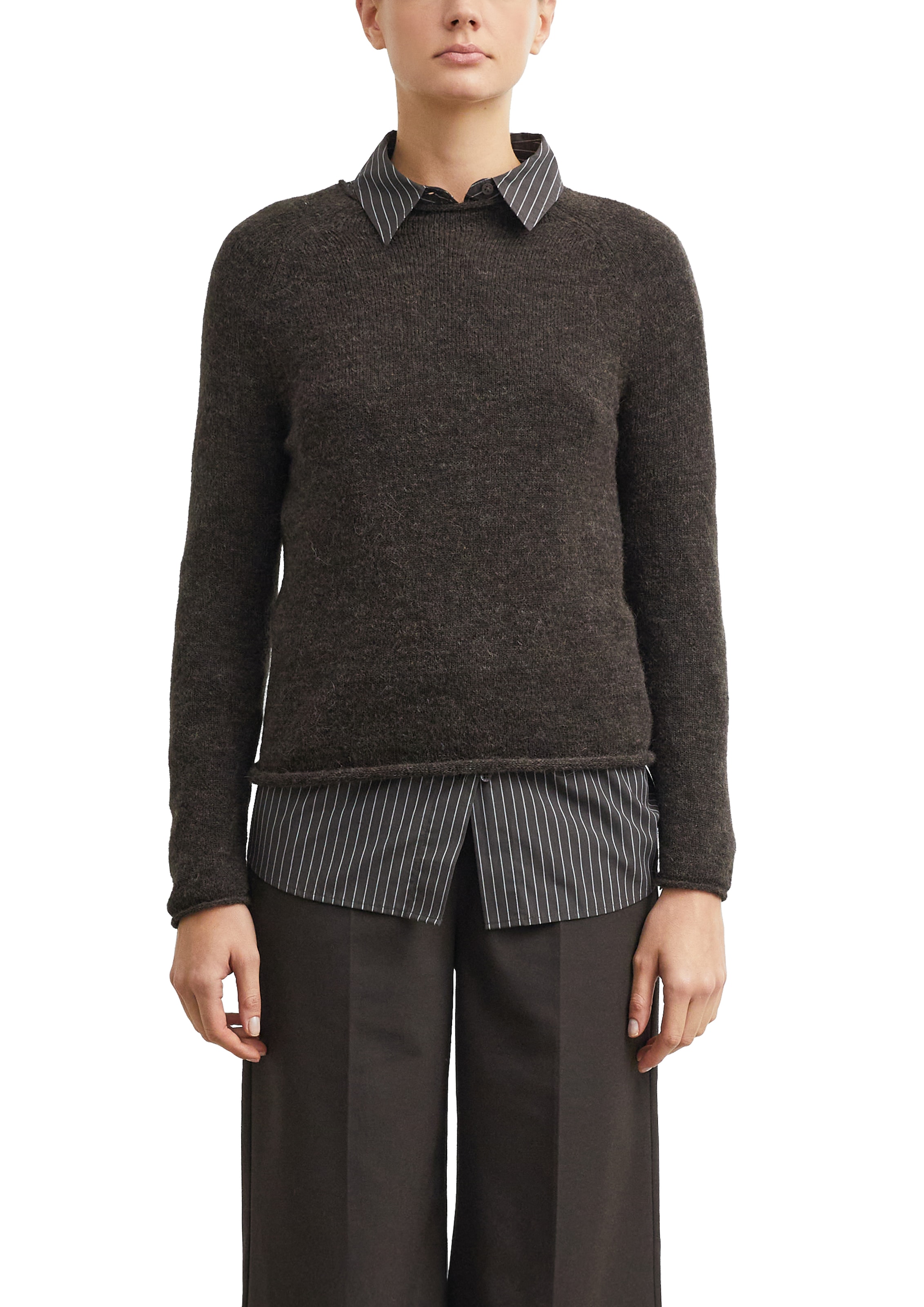 Image of Comma Strickpullover Schmaler Pullover aus Alpaka-Wolle-Mix