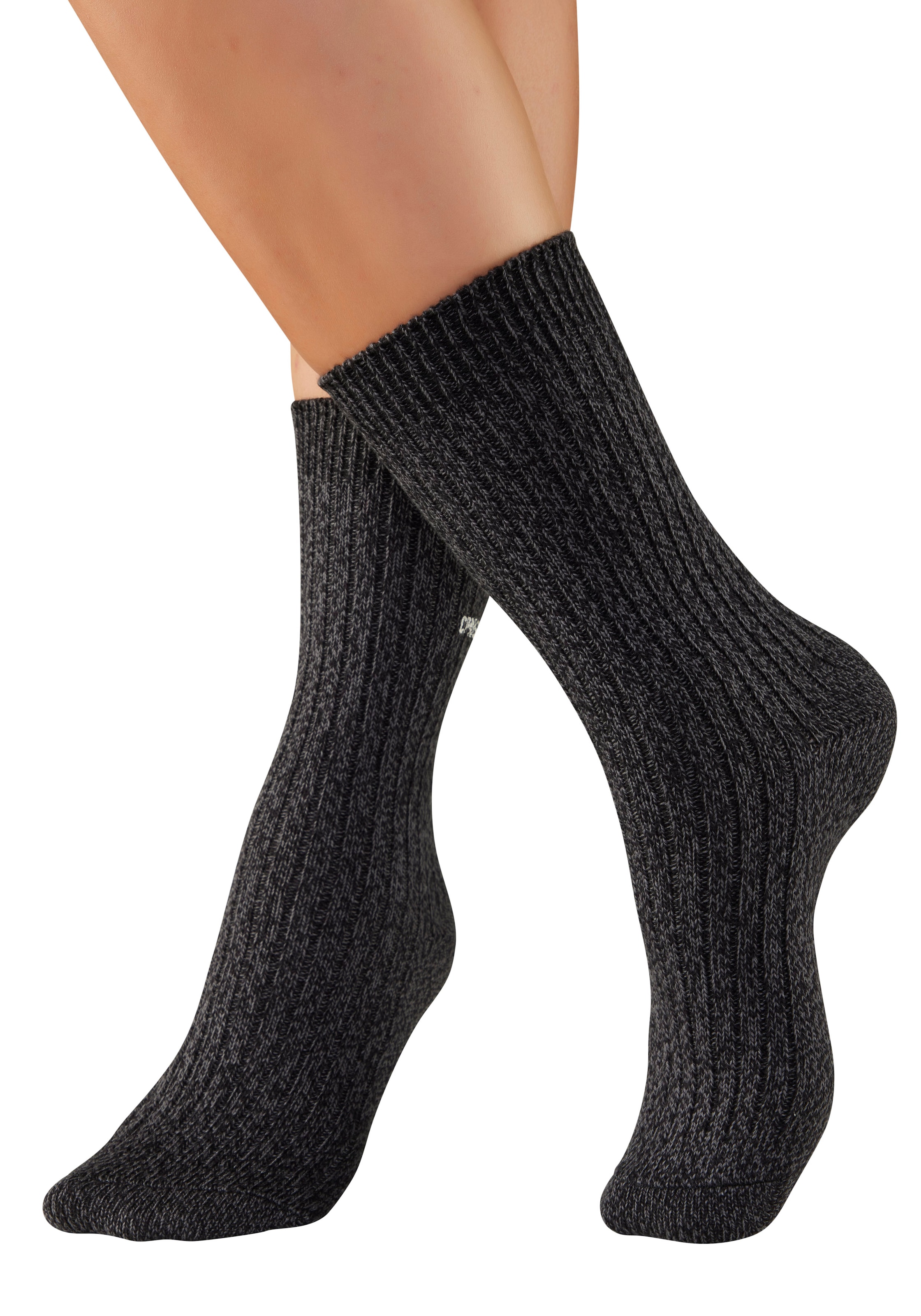 Copenhagen Studios Chaussettes basiques 1 Couple tlg. gerippt mit Logo Stickerei