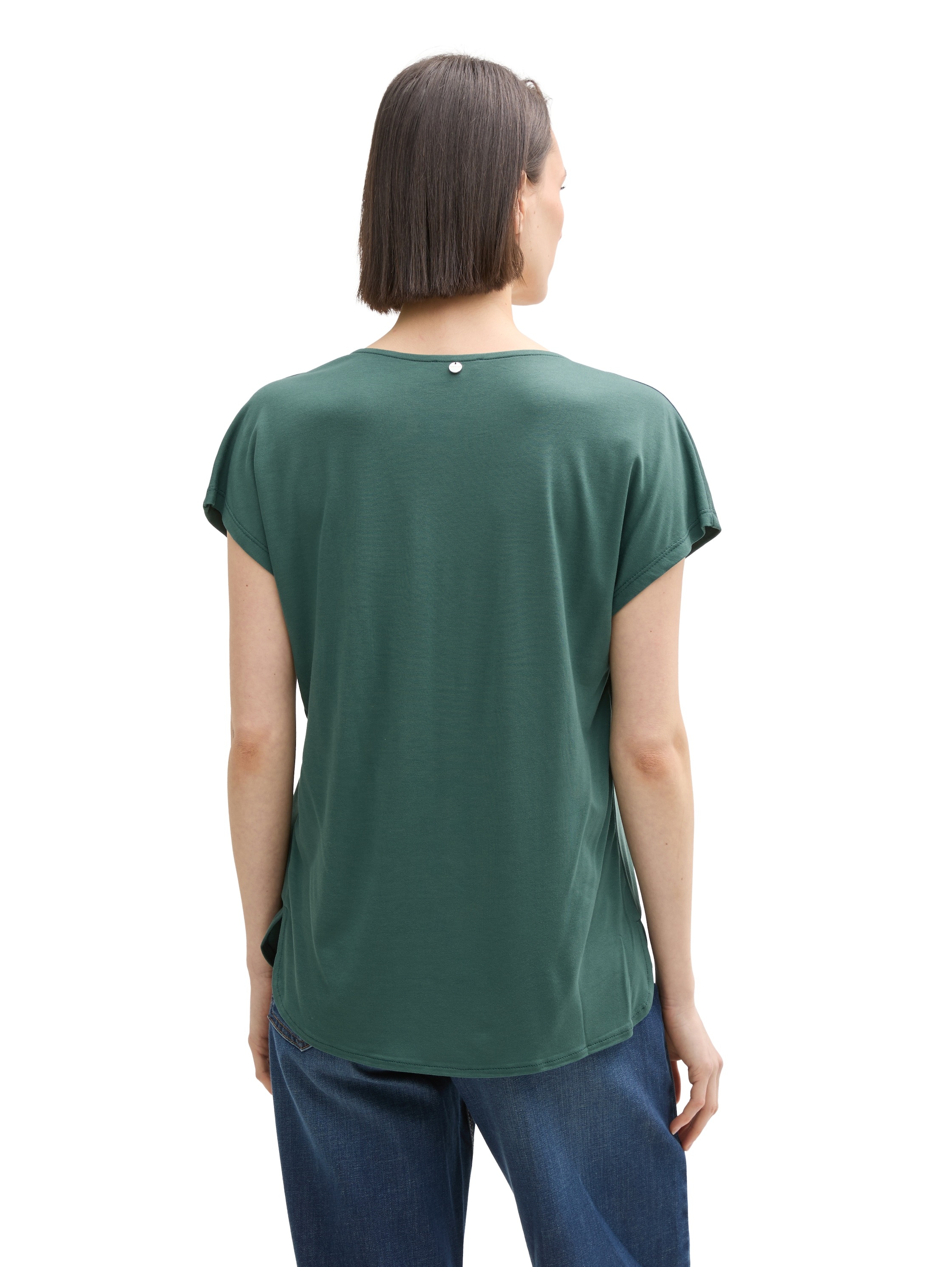 TOM TAILOR T-Shirt, mit geschlitztem Rundhalsaussschnitt