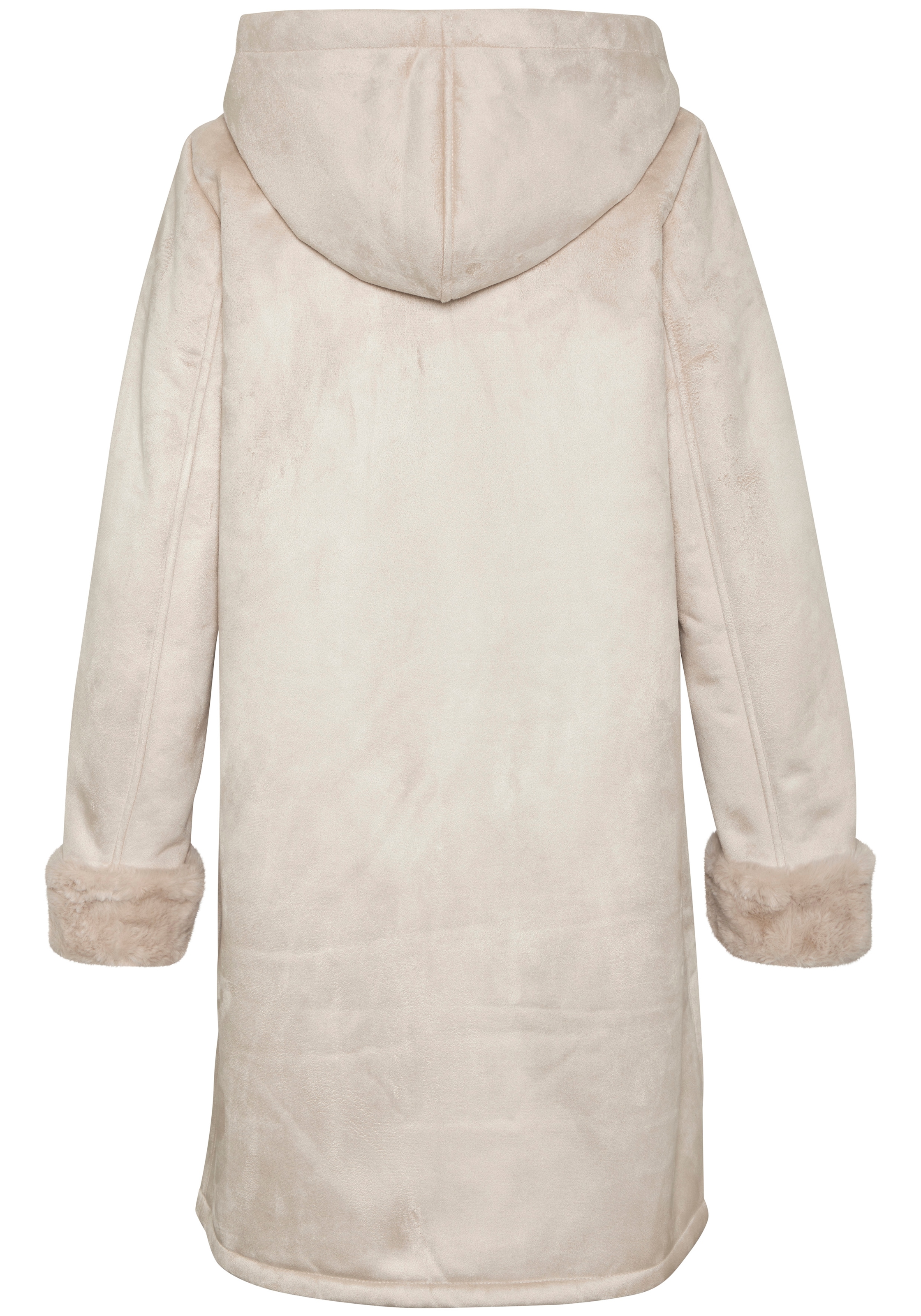 Buffalo Manteau imitation cuir »aus weichem Velourlederimitat mit flauschiger Innenseite« manteau de mi-saison, court avec capuche, fausse fourrure douce à l'intérieur