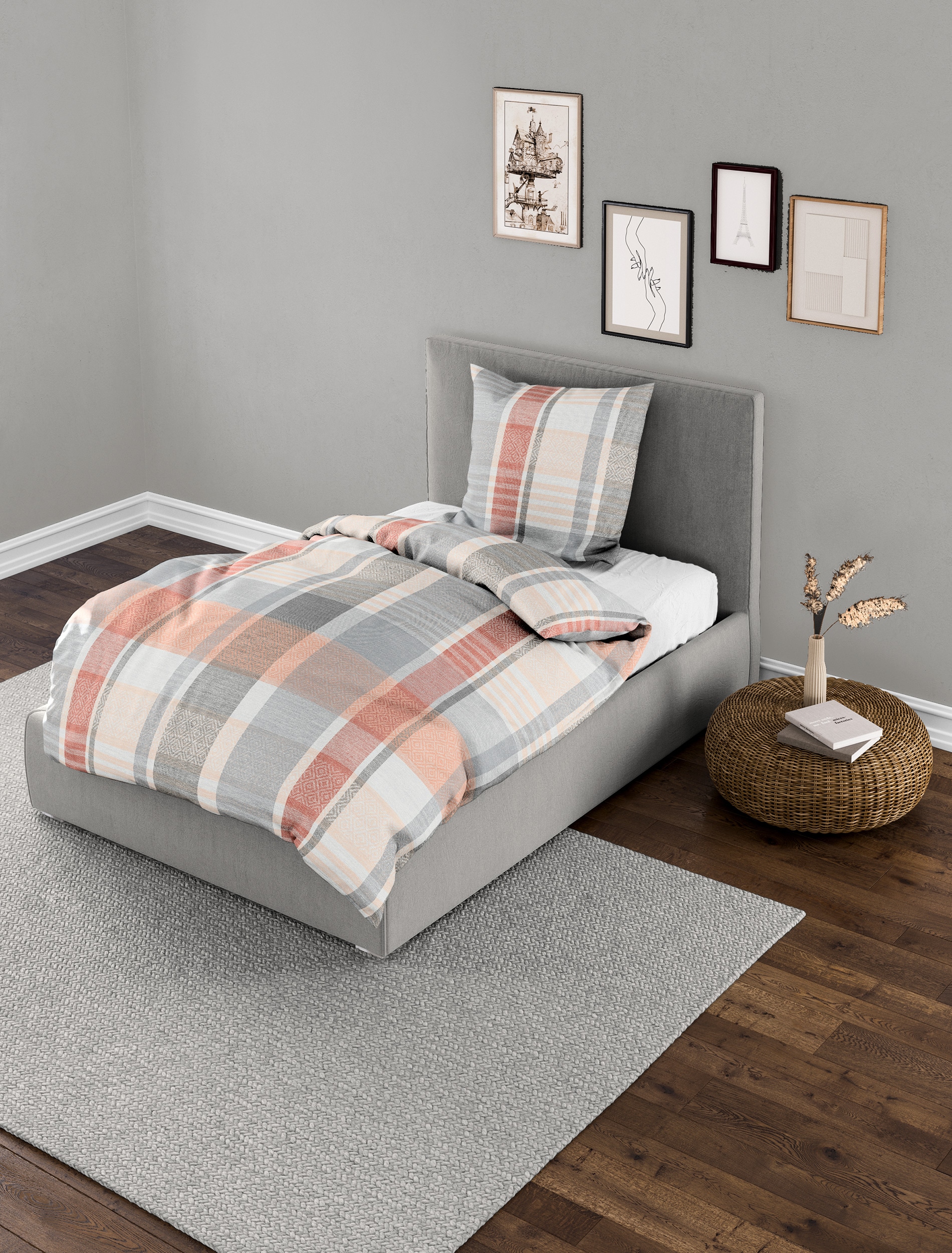 BIERBAUM Bettwäsche »Bettwäsche 4096« 2 Mako-Satin, 100  % Baumwolle, pflegeleicht, seidig glänzend