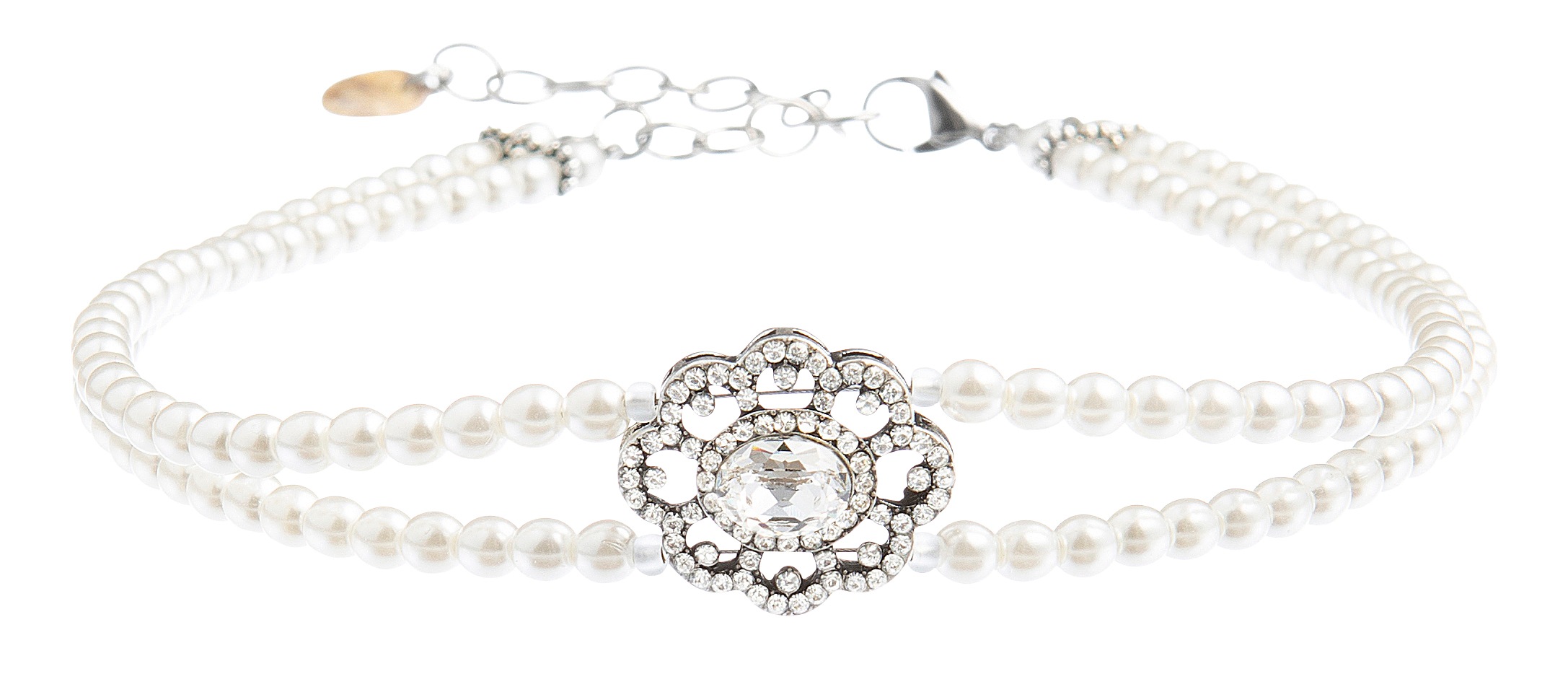 Image of Luise Steiner Choker, (1 tlg.), Damen, mit Perlen und echtem Strass-Stein - Made in Austria bei Ackermann Versand Schweiz