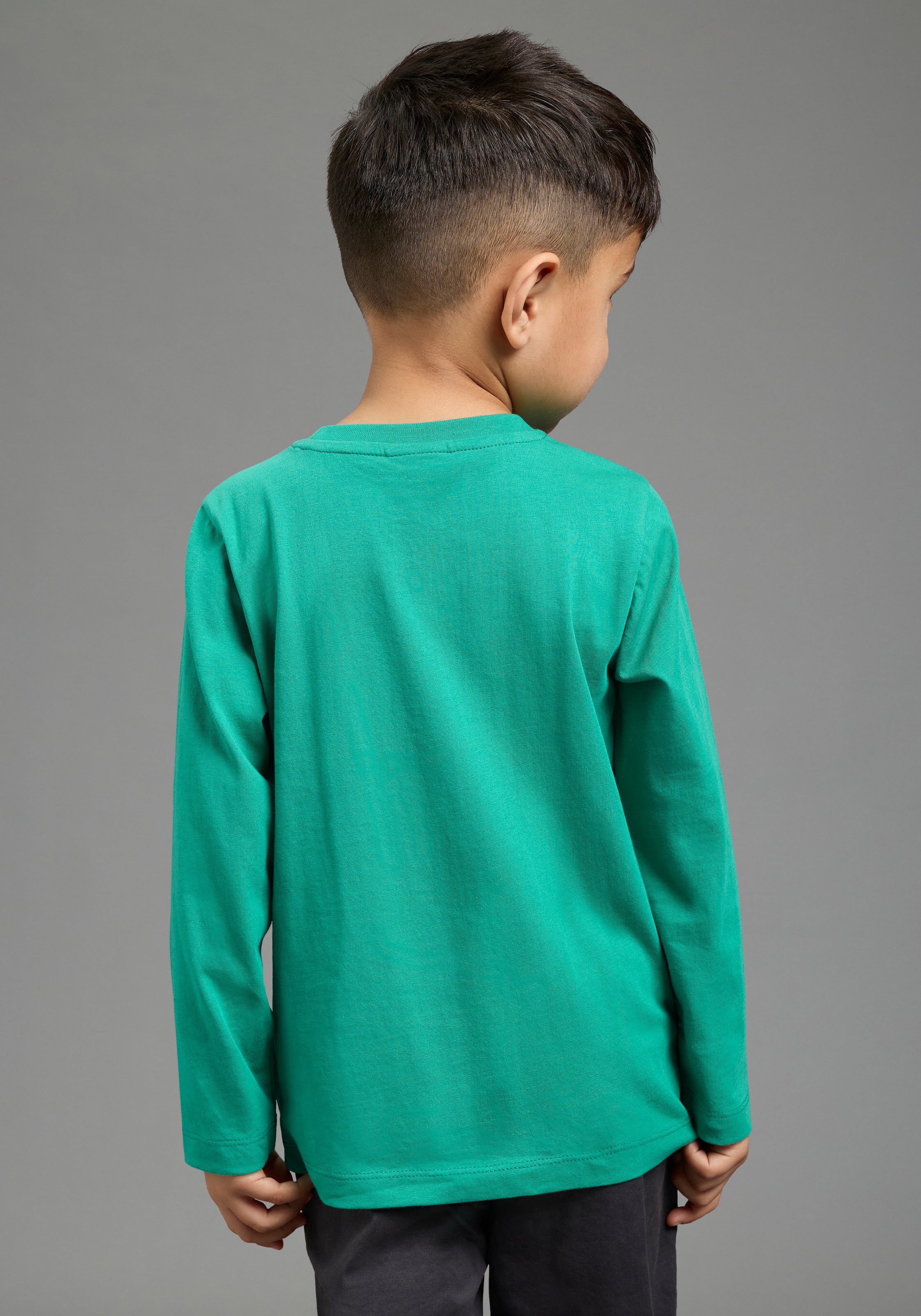 KIDSWORLD T-shirt à manches longues »Feuerwehr Pailletten Shirt« Impression pompier avec paillettes