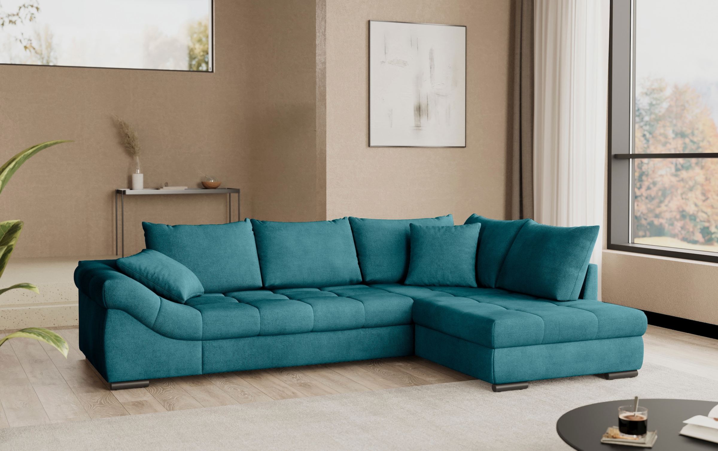 Mr. Couch Ecksofa »Allegro DuraFlex, L-Form«, Hochschläfer-Bettauszug, Kaltschaumpolsterung, bis 140 kg belastbar