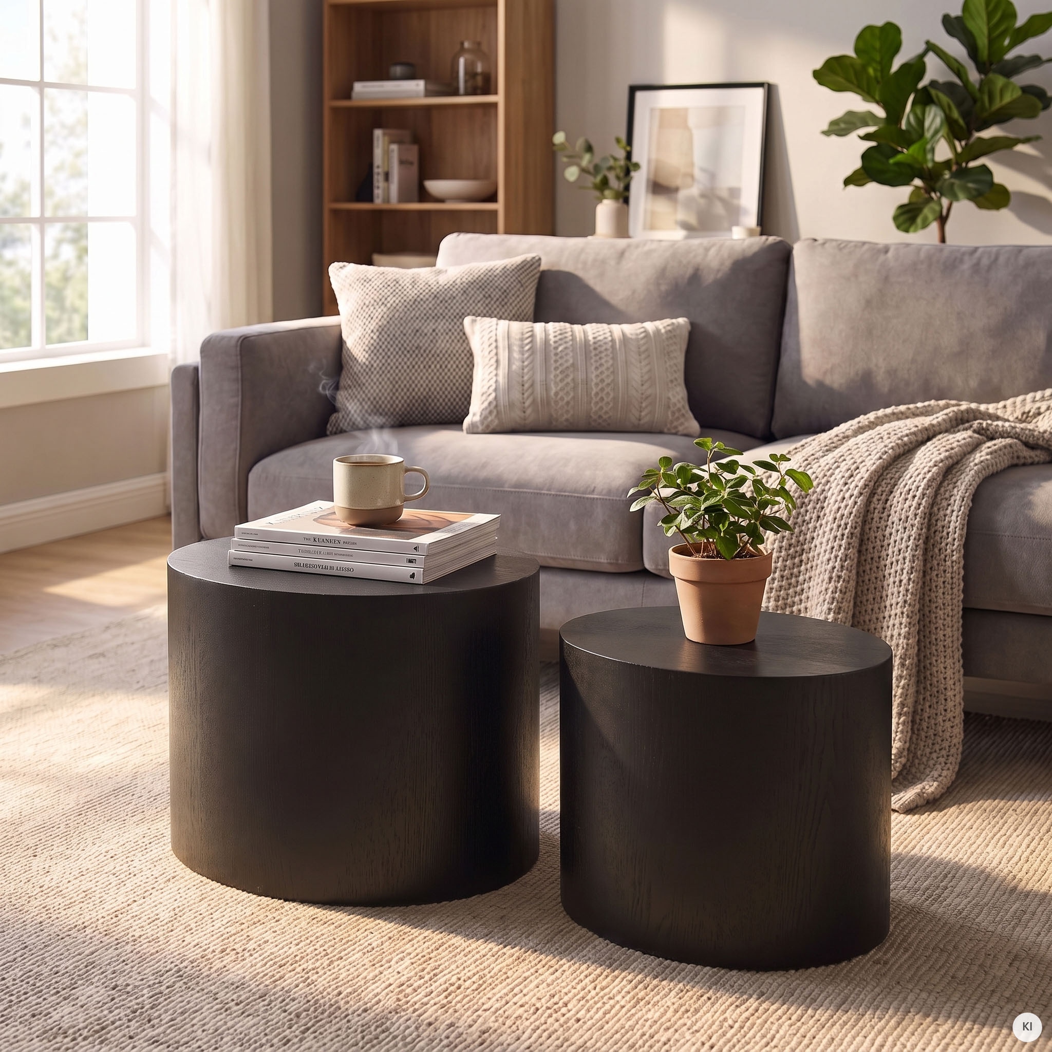 SalesFever Couchtisch »Coffeetable im 2er-Set: Stilvoller Mittelpunkt« 2 Stk. tlg. mit Holzfurnier