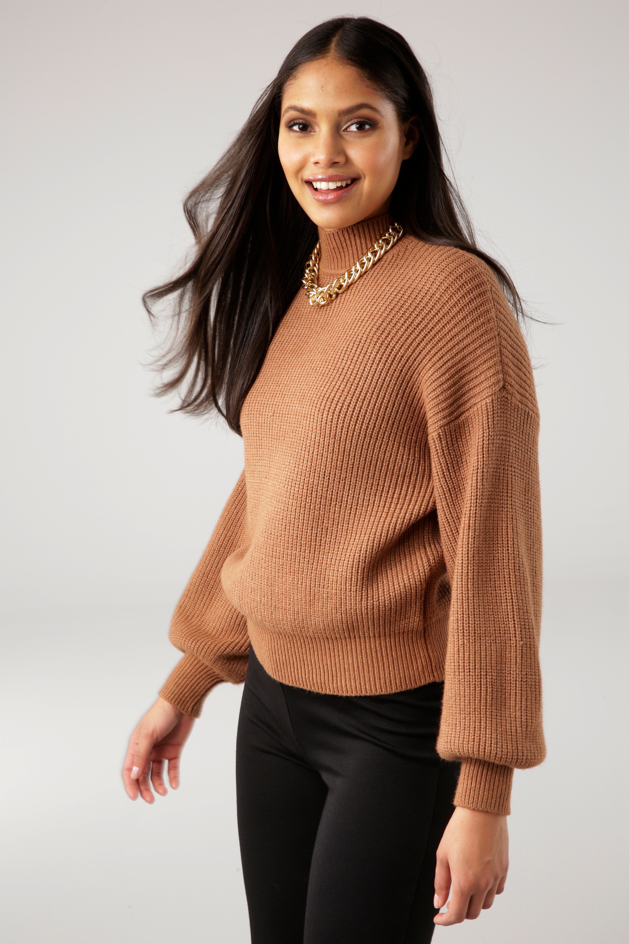 Image of Tamaris Rundhalspullover, mit Ballonärmeln bei Ackermann Versand Schweiz