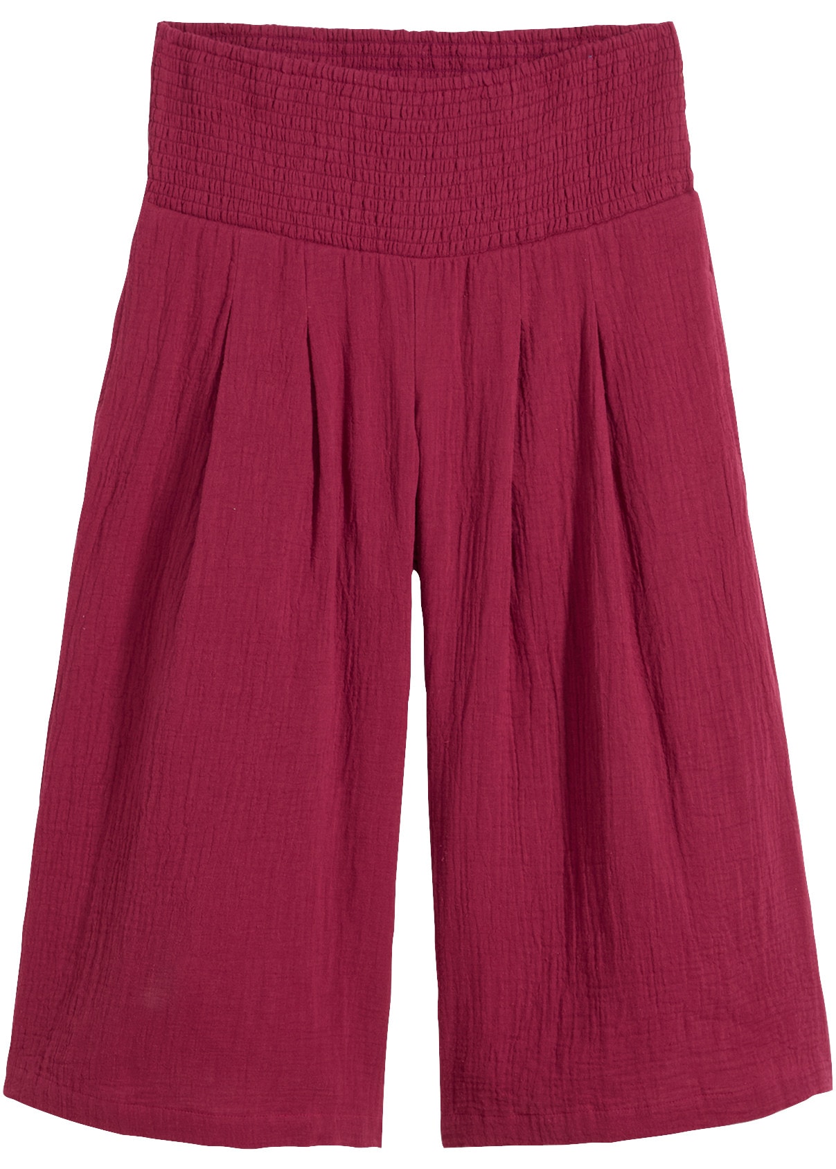 bonprix Caprihose  mit breitem Gummibund, aus reiner Baumwolle, Loose Fit Passform