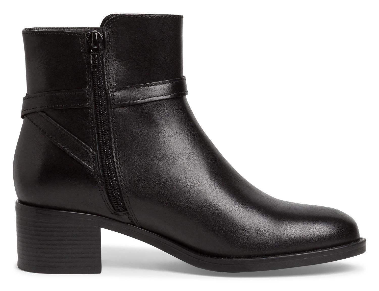 Tamaris Stiefelette, Blockabsatz, Businessschuh mit Zierband und Logo-Schmuckelement