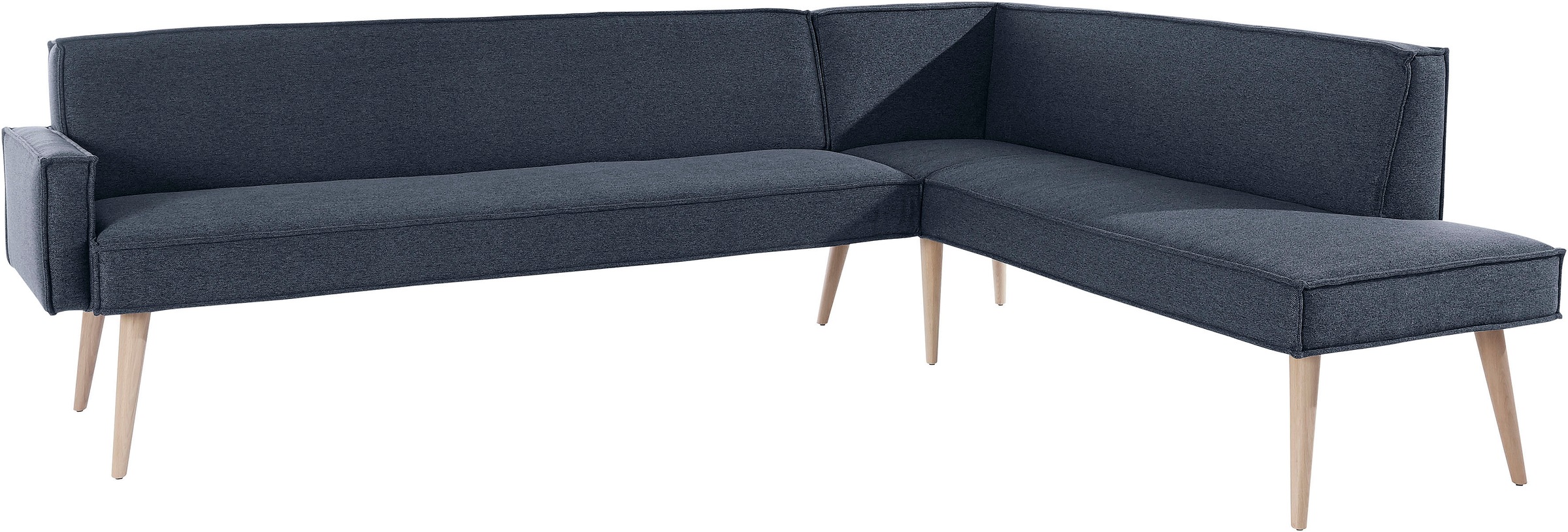exxpo - sofa fashion Eckbank »Lungo, moderne Kedernaht, bequem und elegant, hoher Holzfuss«, hochwertige Detailverarbeitung, frei im Raum stellbar