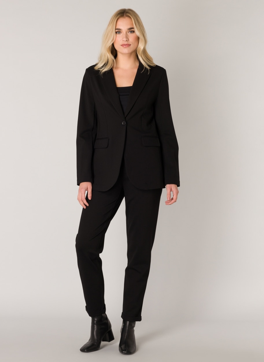 Base Level Blazer en jersey mit V-Ausschnitt und Knopf