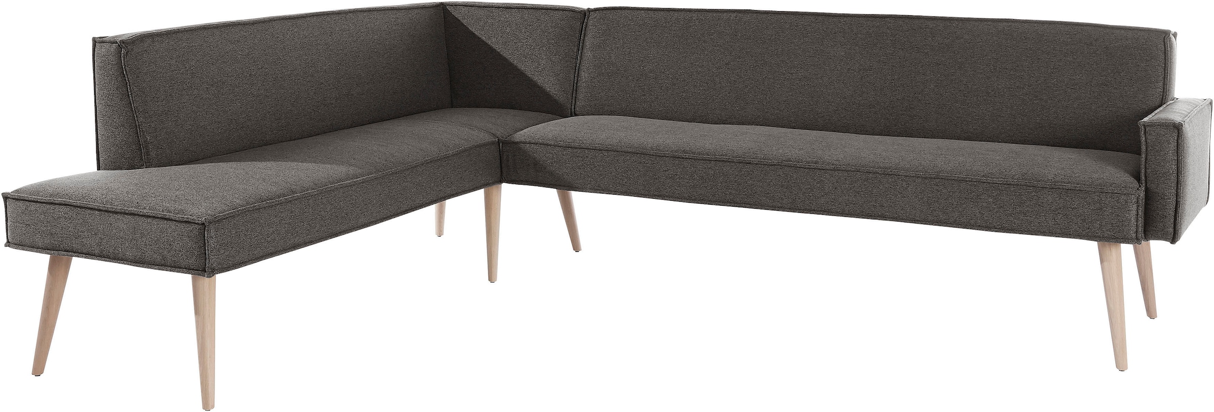 exxpo - sofa fashion Eckbank »Lungo, moderne Kedernaht, bequem und elegant, hoher Holzfuss«, hochwertige Detailverarbeitung, frei im Raum stellbar