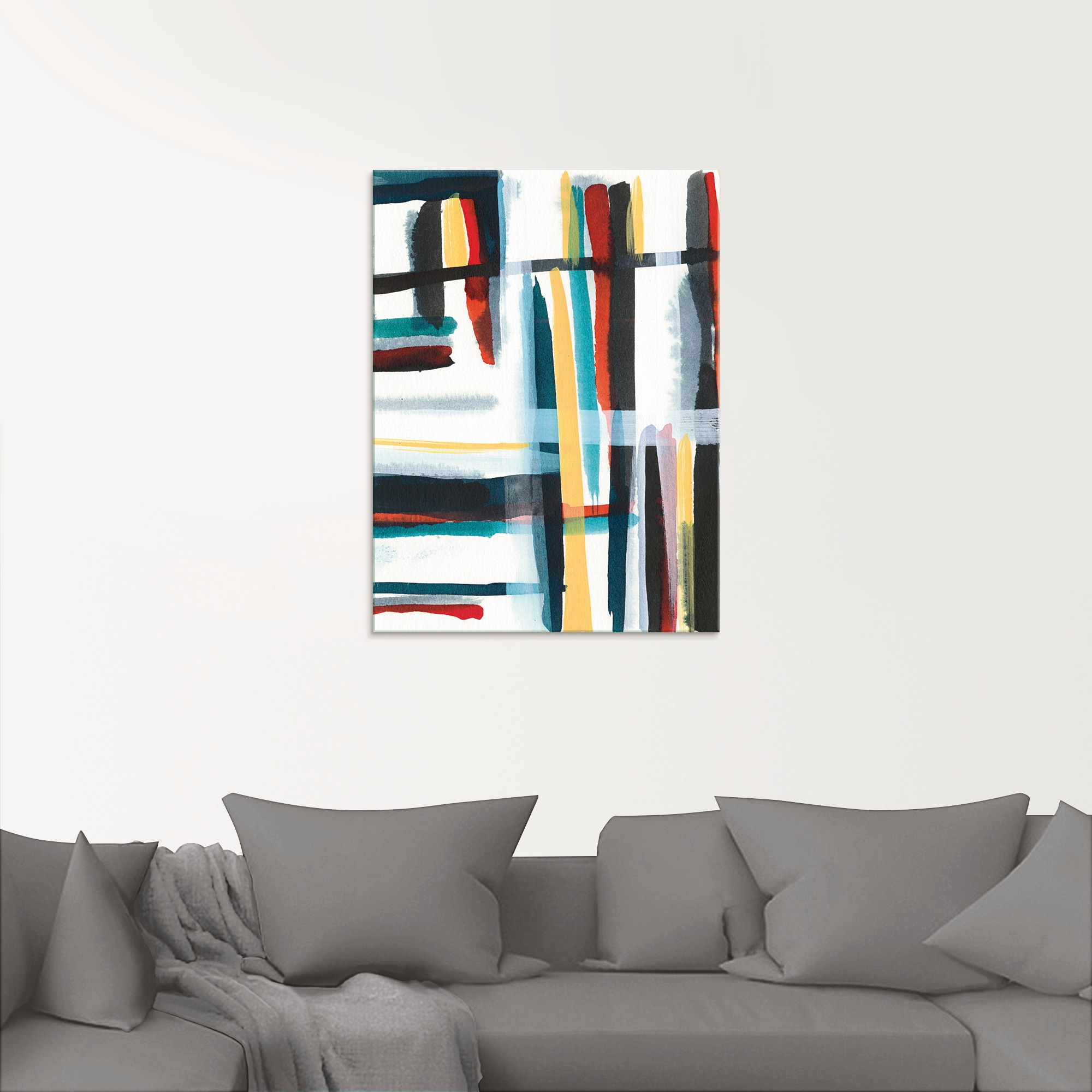 Artland Glasbild »Bücherregal I«, Muster, (1 St.), in verschiedenen Grössen