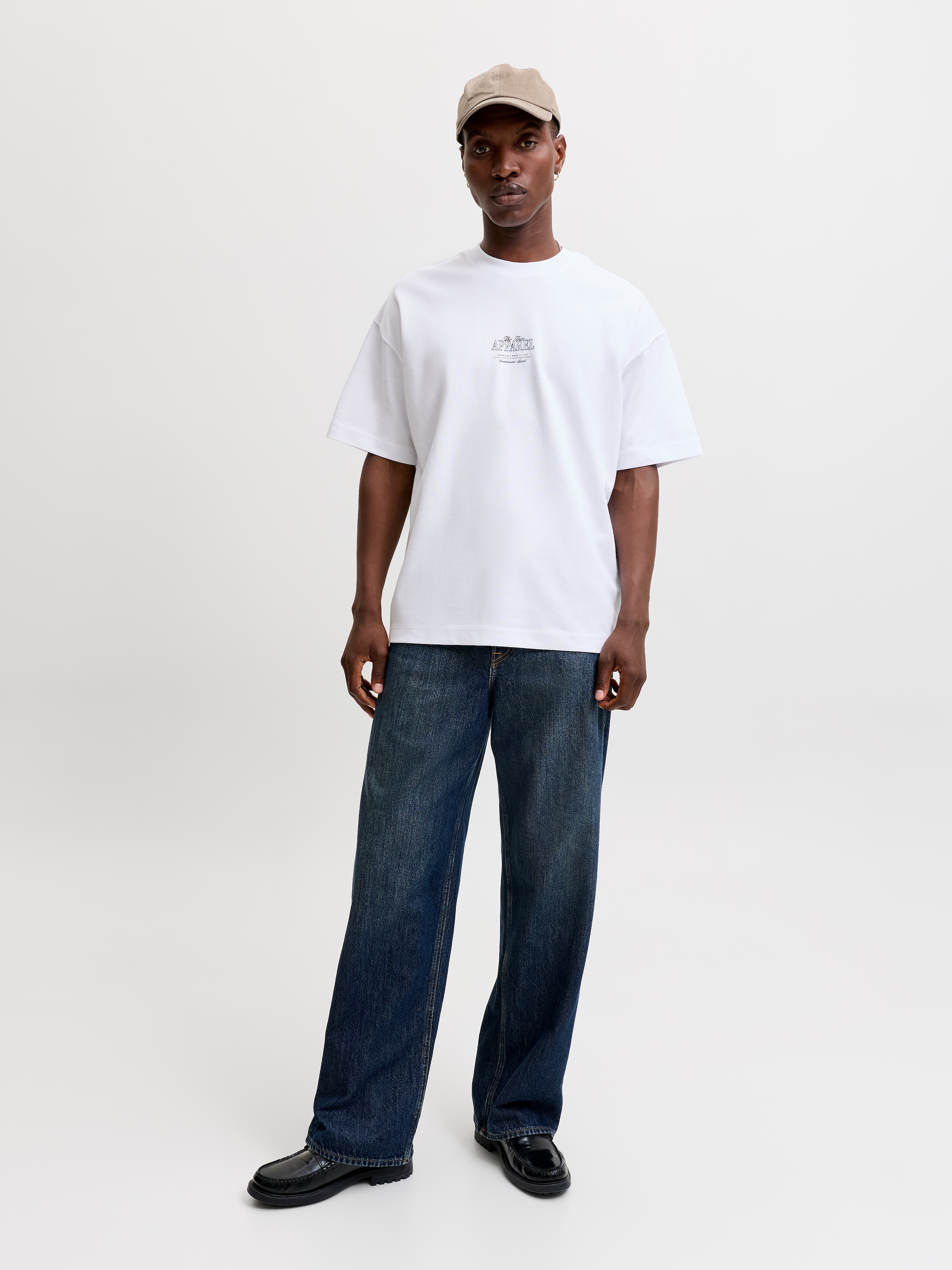 Jack & Jones T-shirt »JJEBARRON STUDIO TEE SS O-NECK SN« mélange de coton, coupe ample