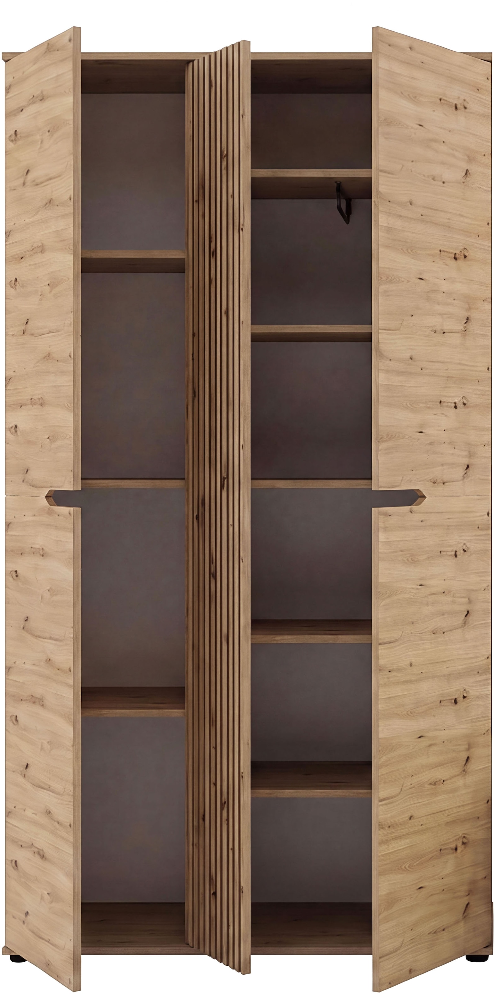 GOODproduct Armoire vestiaire »FJELL, Breite 104cm, 3 Türen, 8 Böden, 10 Fächer, 1 Kleiderstange« armoire, placard, armoire d'entrée, armoire de couloir, armoire polyvalente
