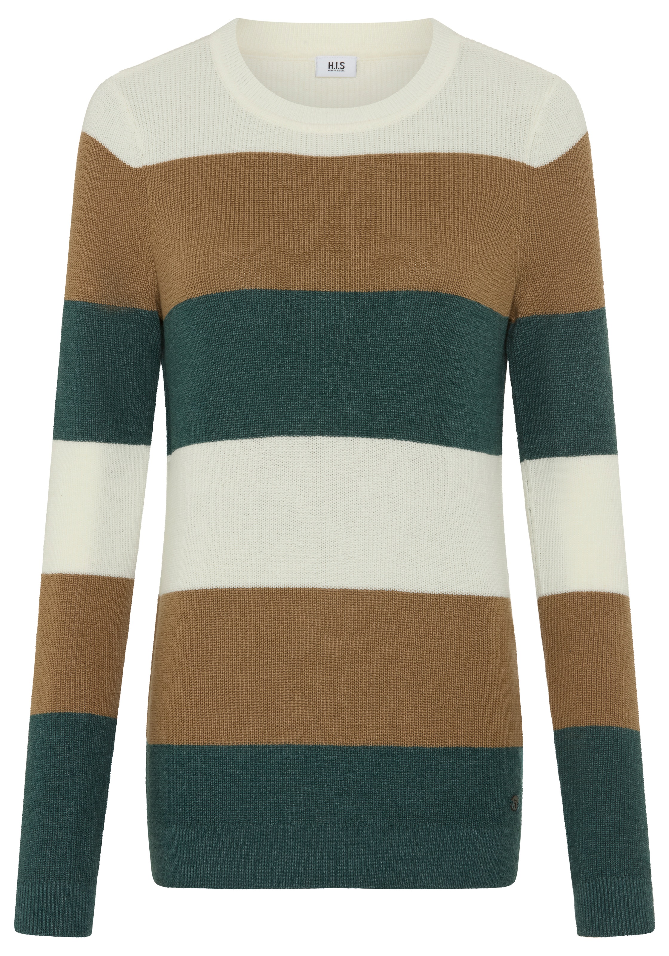 AJC Streifenpullover mit trendigem Diagonal-Colourblocking