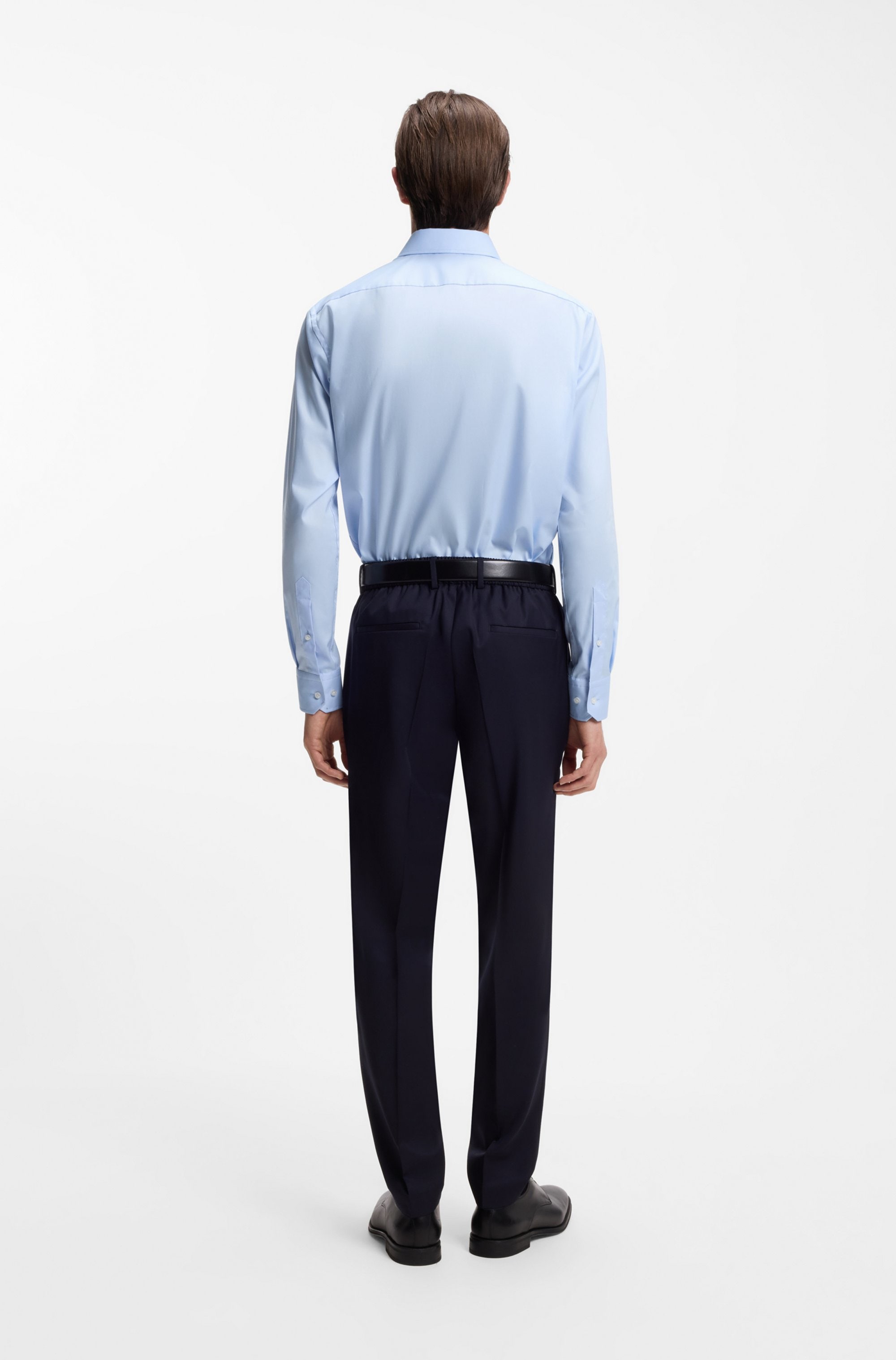BOSS Chemise d'affaires Col Kent, coupe régulière, coton facile à repasser