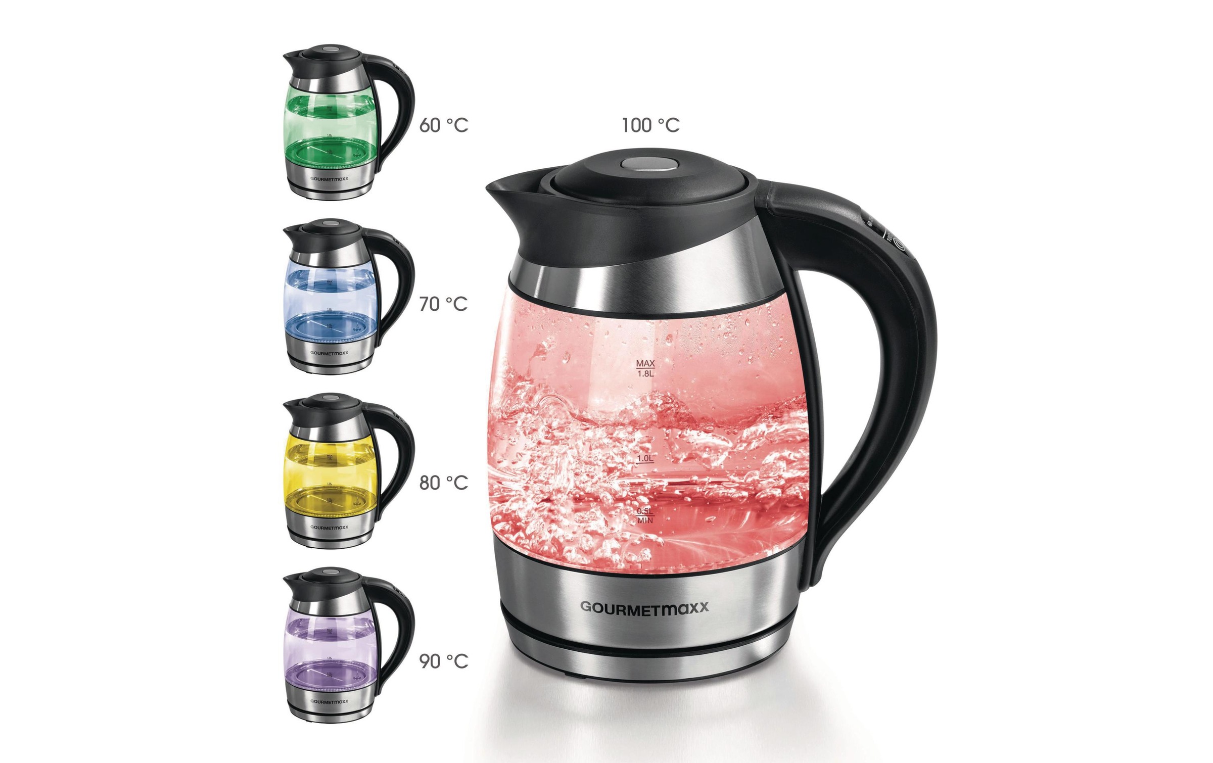 Wasserkocher »Gourmetmaxx LED«, 1,8 l, 2200 W