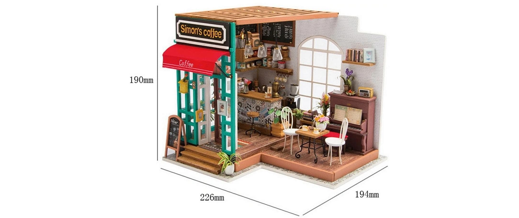   Modellbausatz »Rolife Simon's coffee mit LED-Beleuchtung« 293 Stk. tlg.