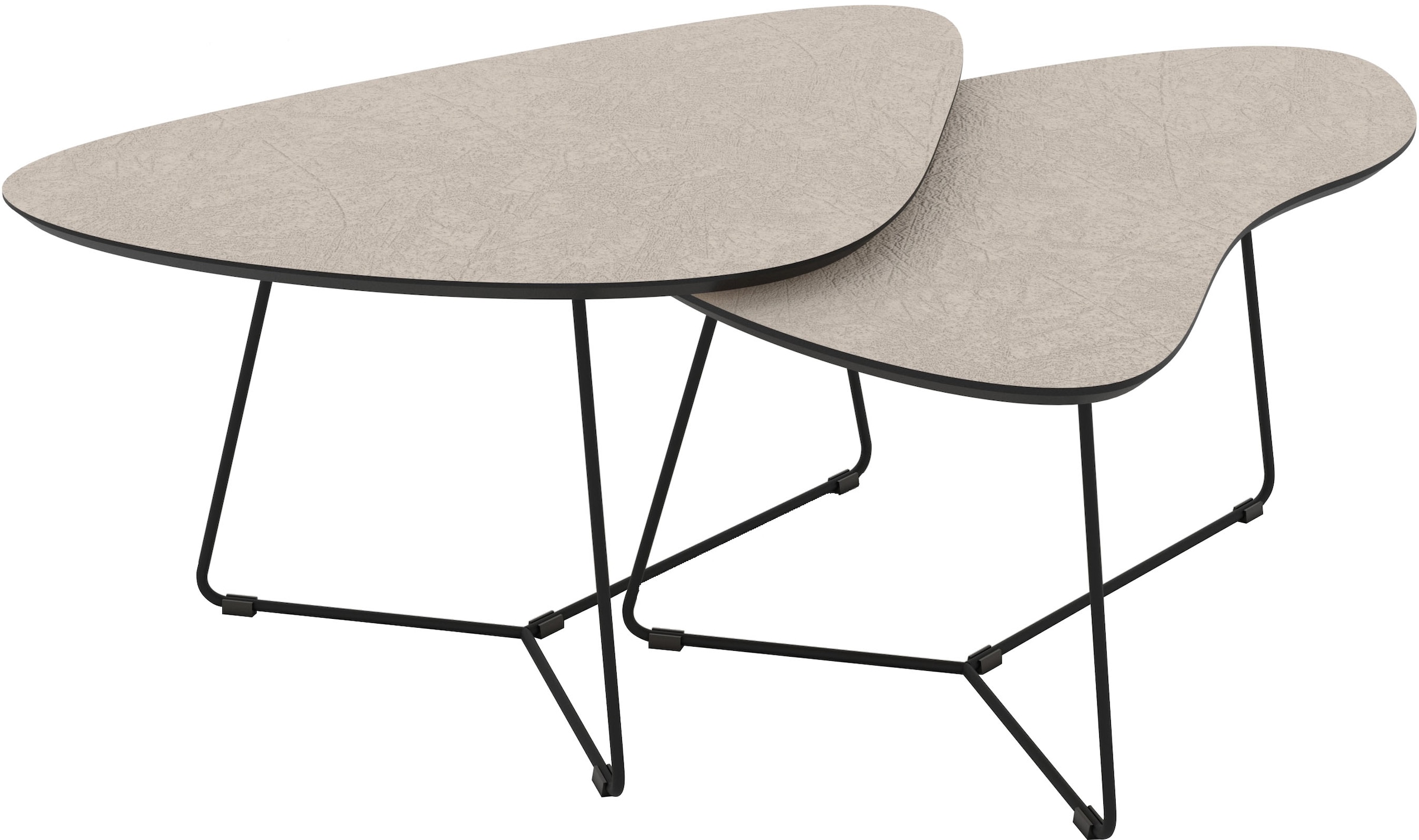 Image of HELA Couchtisch "PISA" Set, 2 Stk. tlg. 2er Set, Platten in Nierenform, gefräst, Schweizer Kante