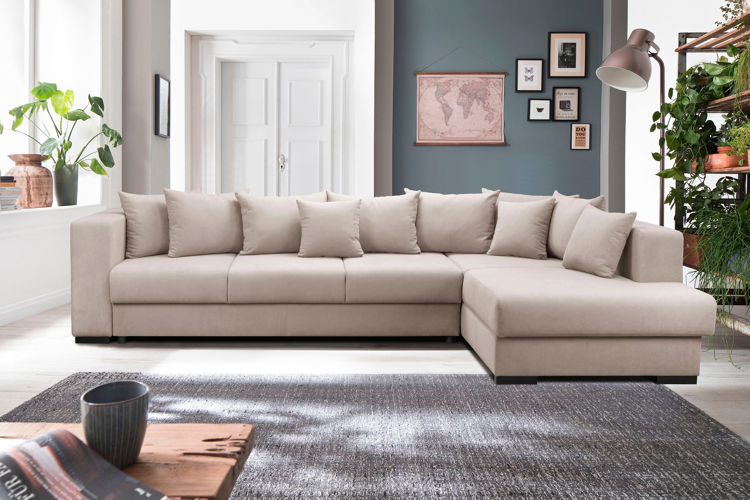 Image of Home affaire Ecksofa »Foggia«, Ottomane XL, auch mit Bettfunktion erhältich bei Ackermann Versand Schweiz