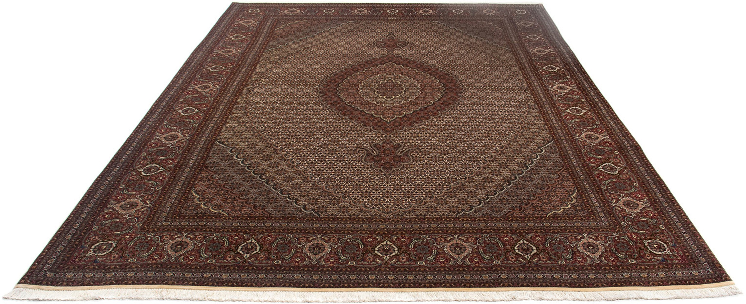Image of morgenland Orientteppich »Perser - Täbriz - 353 x 245 cm - braun«, rechteckig, 10 mm Höhe, Wohnzimmer, Handgeknüpft, Einzelstück mit Zertifikat bei Ackermann Versand Schweiz