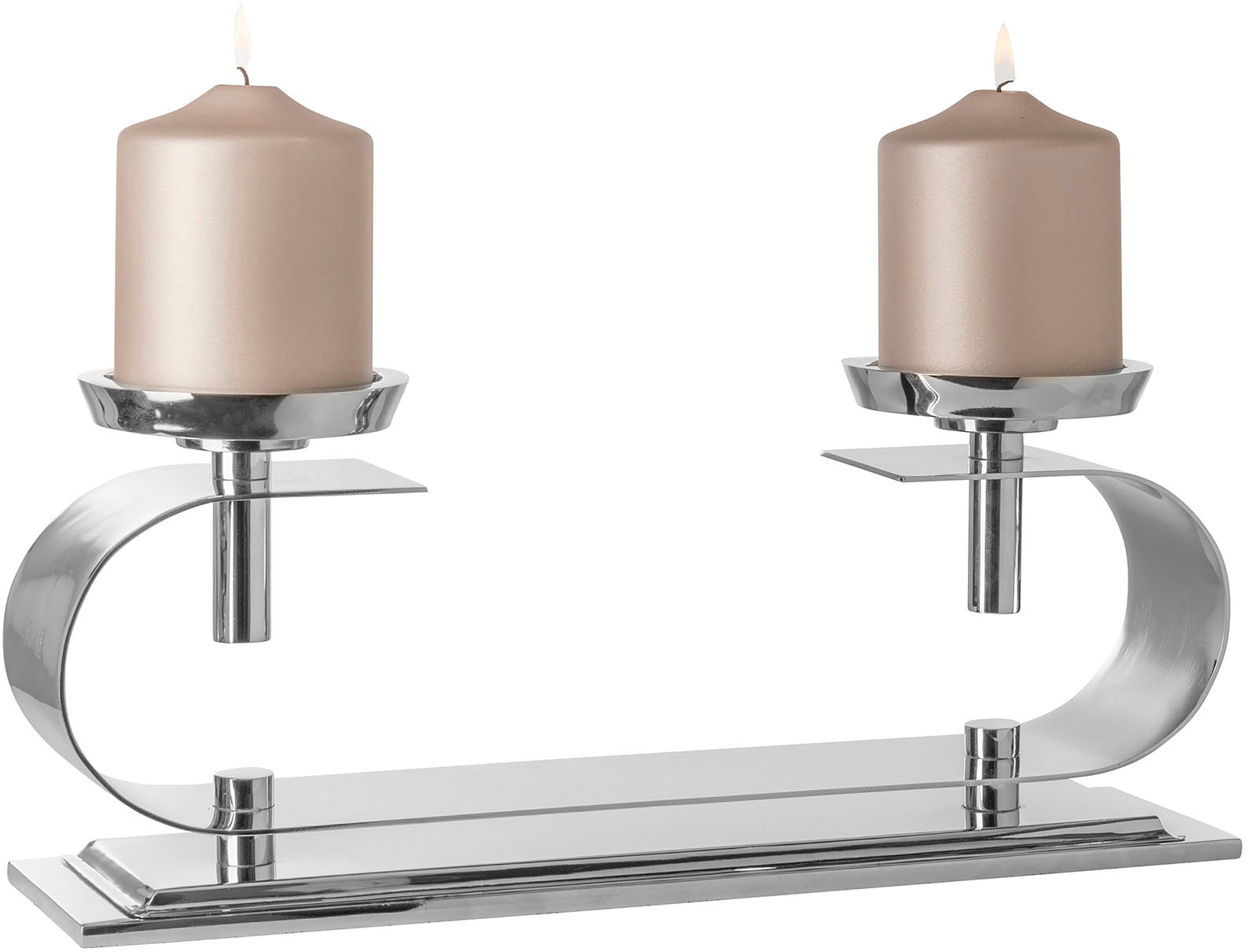 Image of Fink Kerzenleuchter "TWINSON" Stumpenkerzenhalter, 2-flammig, vernickelt