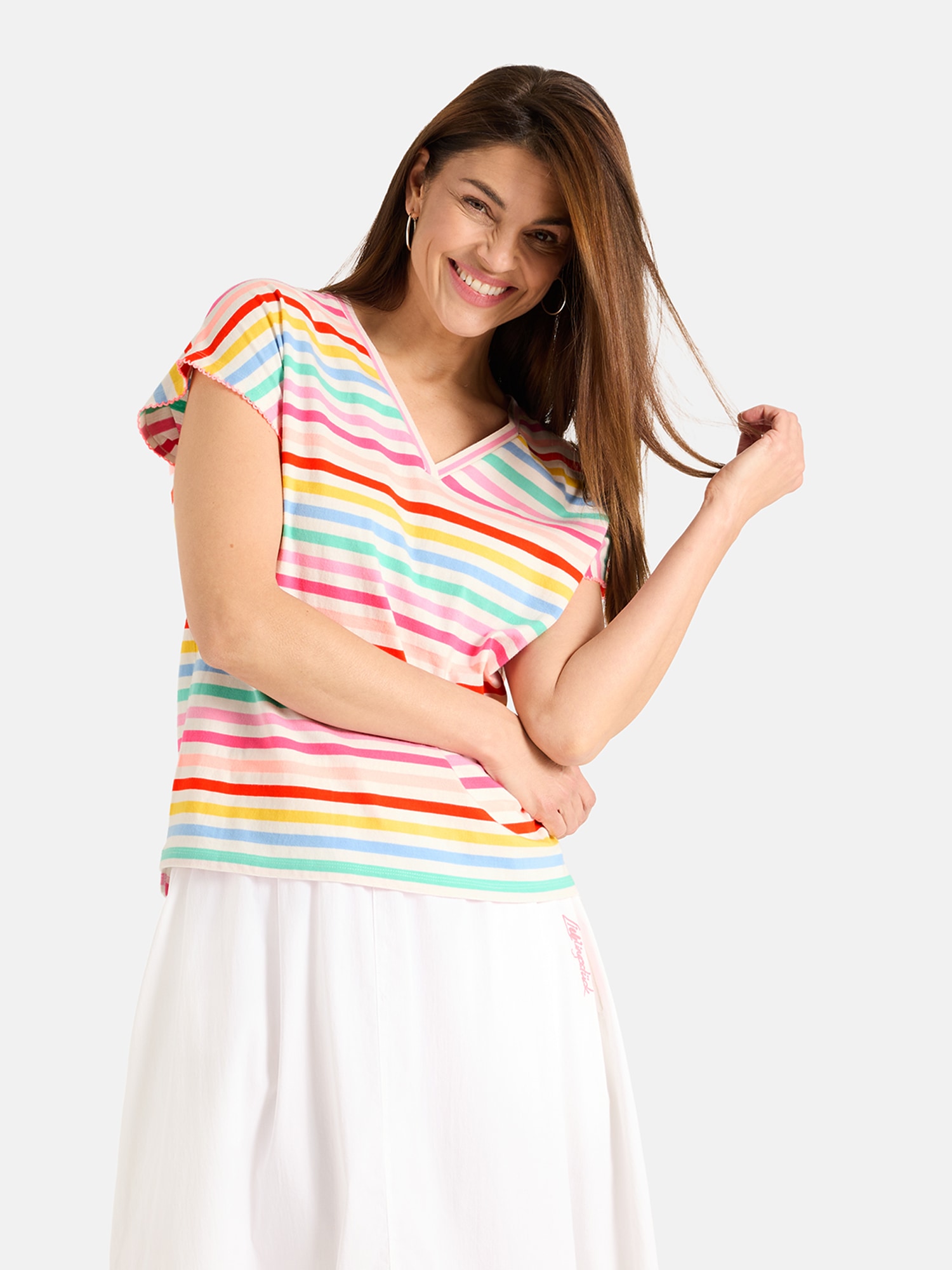Image of Lieblingsstück T-Shirt "HeleneL" mit V-Ausschnitt, Ärmeldetails