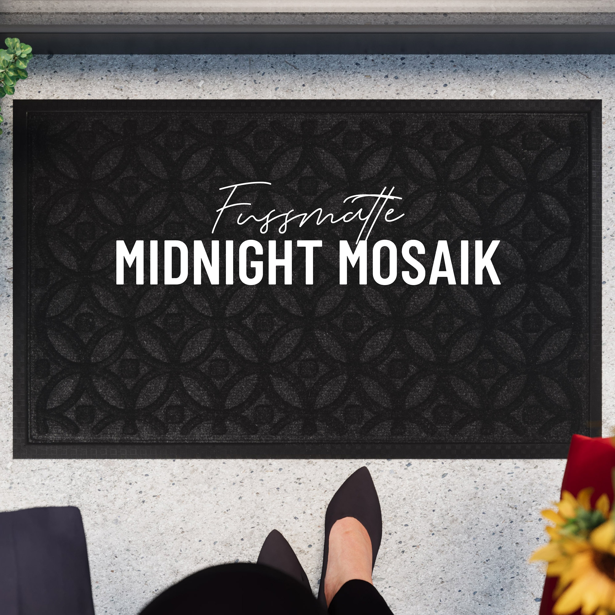 Wecon home Fussmatte »Midnight Mosaic«, rechteckig, 4 mm Höhe, pflegeleicht, rutschfest, Ornamente, Innen & Aussen, Schmutzfangmatte