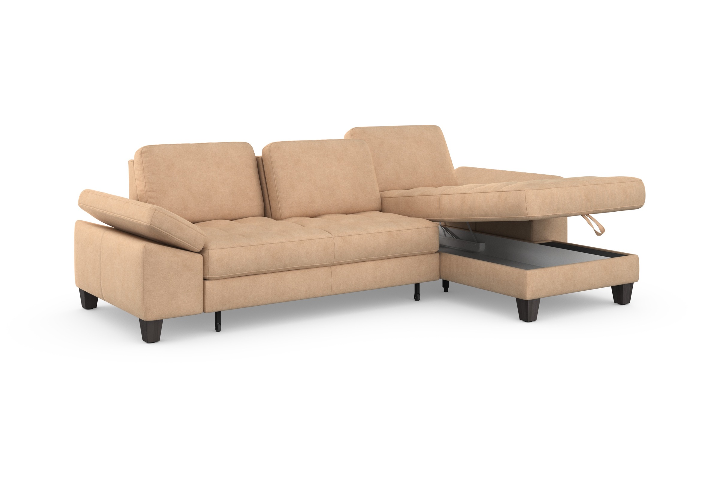 sit&more Ecksofa »Westham L-Form«, Recamiere, mit oder ohne Bettfunktion, Bettkasten, Füsse wengefarben