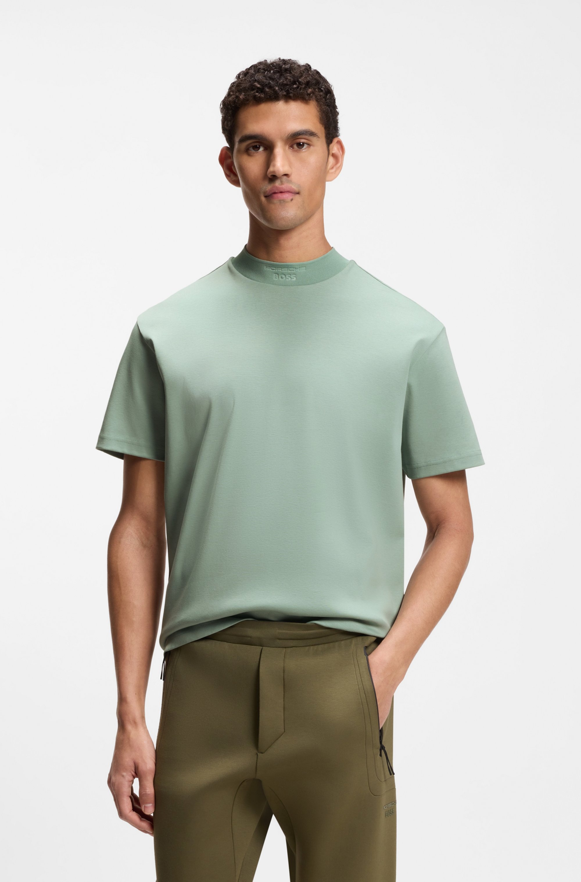 Image of BOSS GREEN Stehkragenshirt "Porsche Spirit 70 Capsule Collection" Premium Herrenmode Limited
