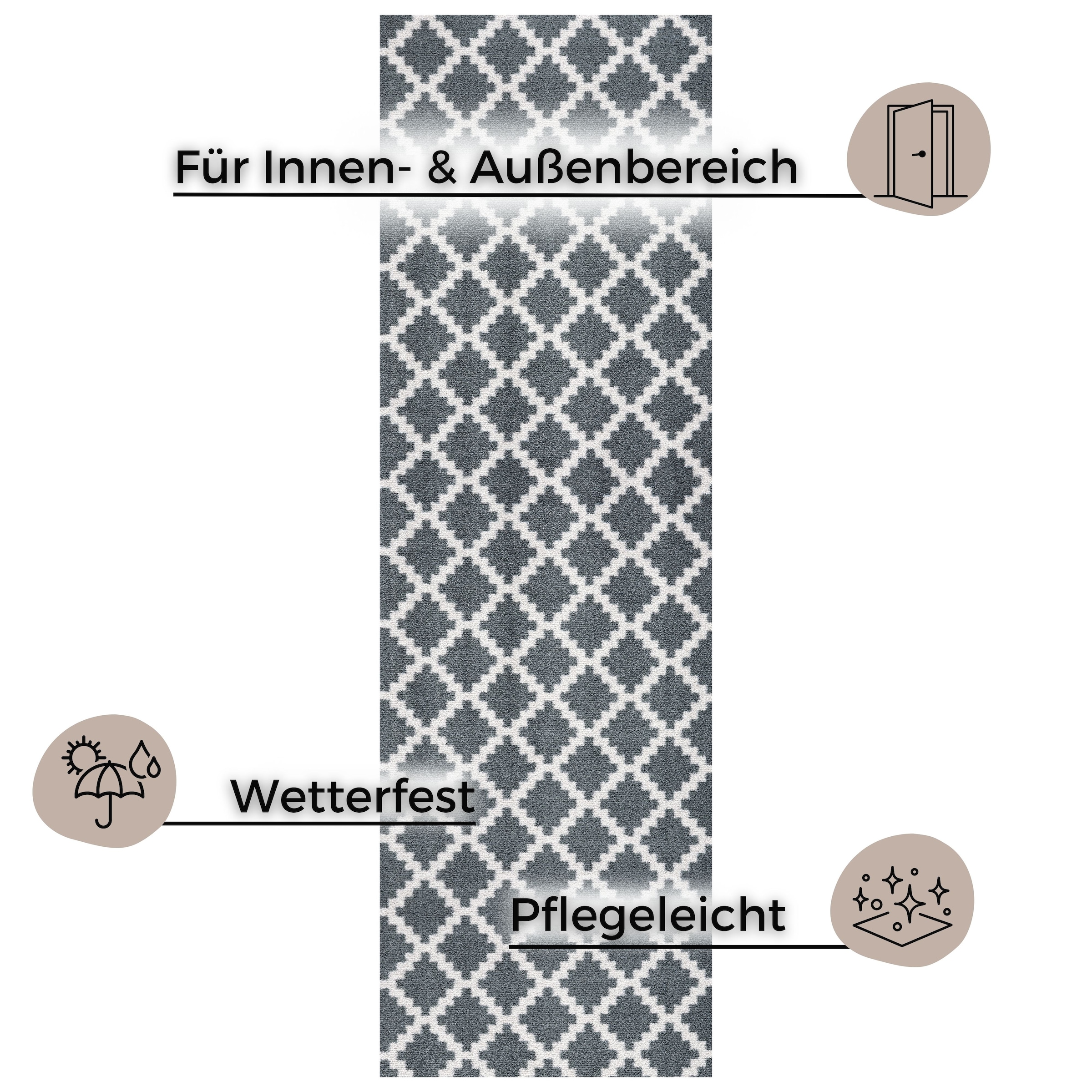 HANSE Home Fussmatte »Elegance, Türmatte«, rechteckig, 7 mm Höhe, Schmutzfangmatte, Innen und Aussen, Rutschfest, Wetterfest, Türmatte