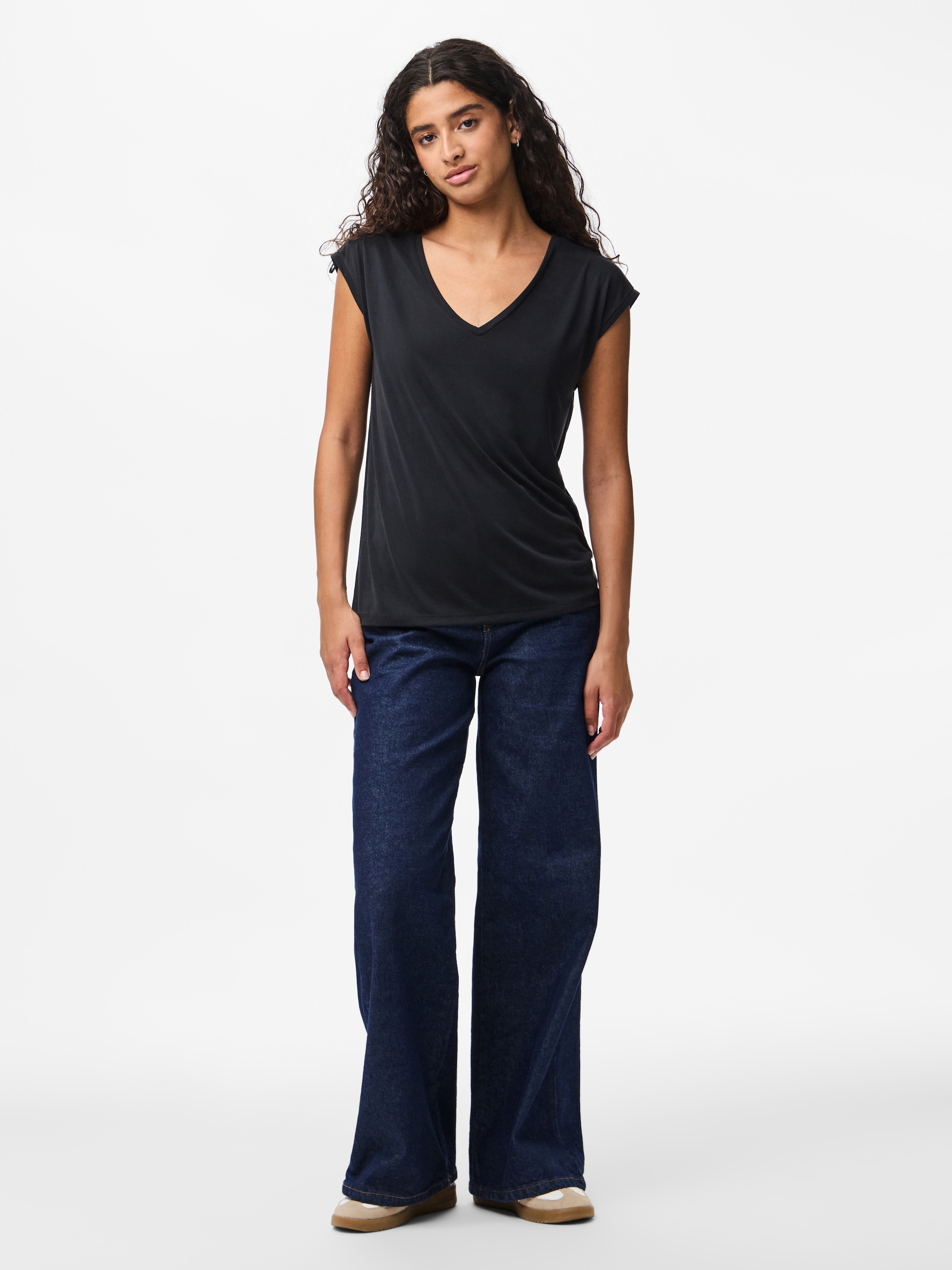 pieces T-shirt à manches courtes »PCKAMALA TEE NOOS BC« Materialmix, regular fit