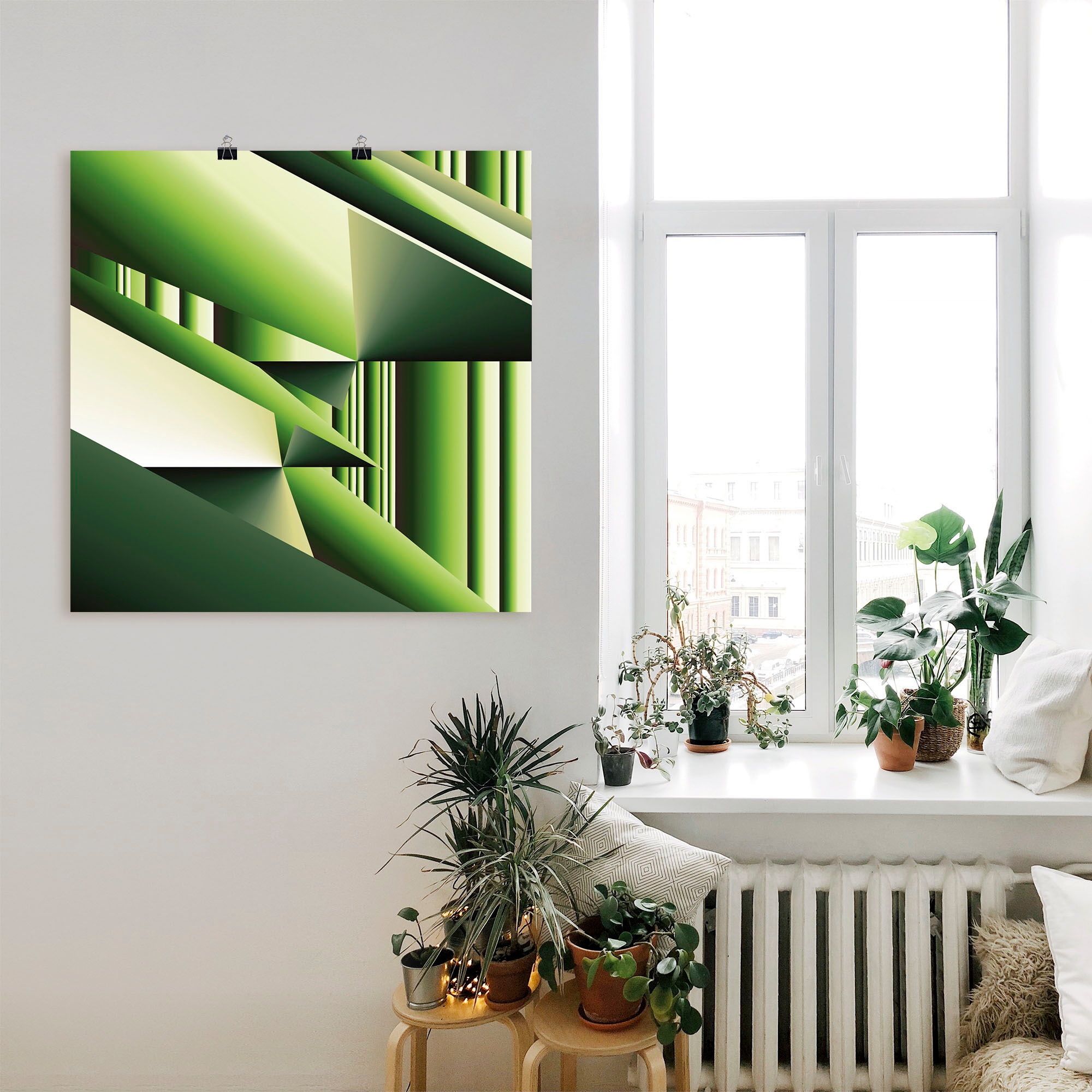 Artland Poster »Grüner Bambus Modern Art«, Muster, (1 St.), als Alubild, Leinwandbild, Wandaufkleber oder Poster in versch. Grössen