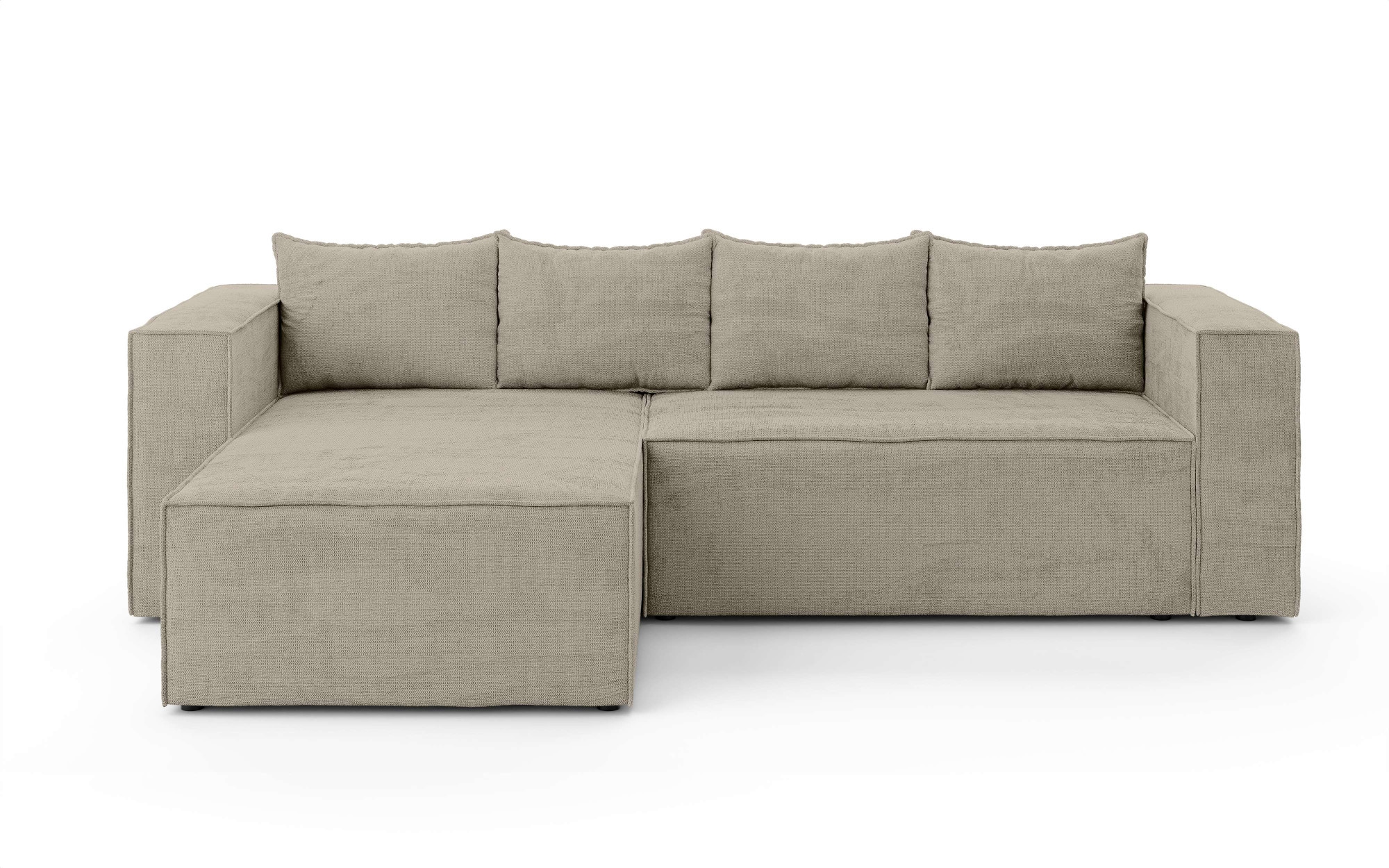 INOSIGN Ecksofa »LINCOLNVILLE mit Bettfunktion und Bettkasten, Masse B/H/T 244/76/150 cm«, L-Form mit Wellenunterfederung, Recamiere beidseitig montierbar