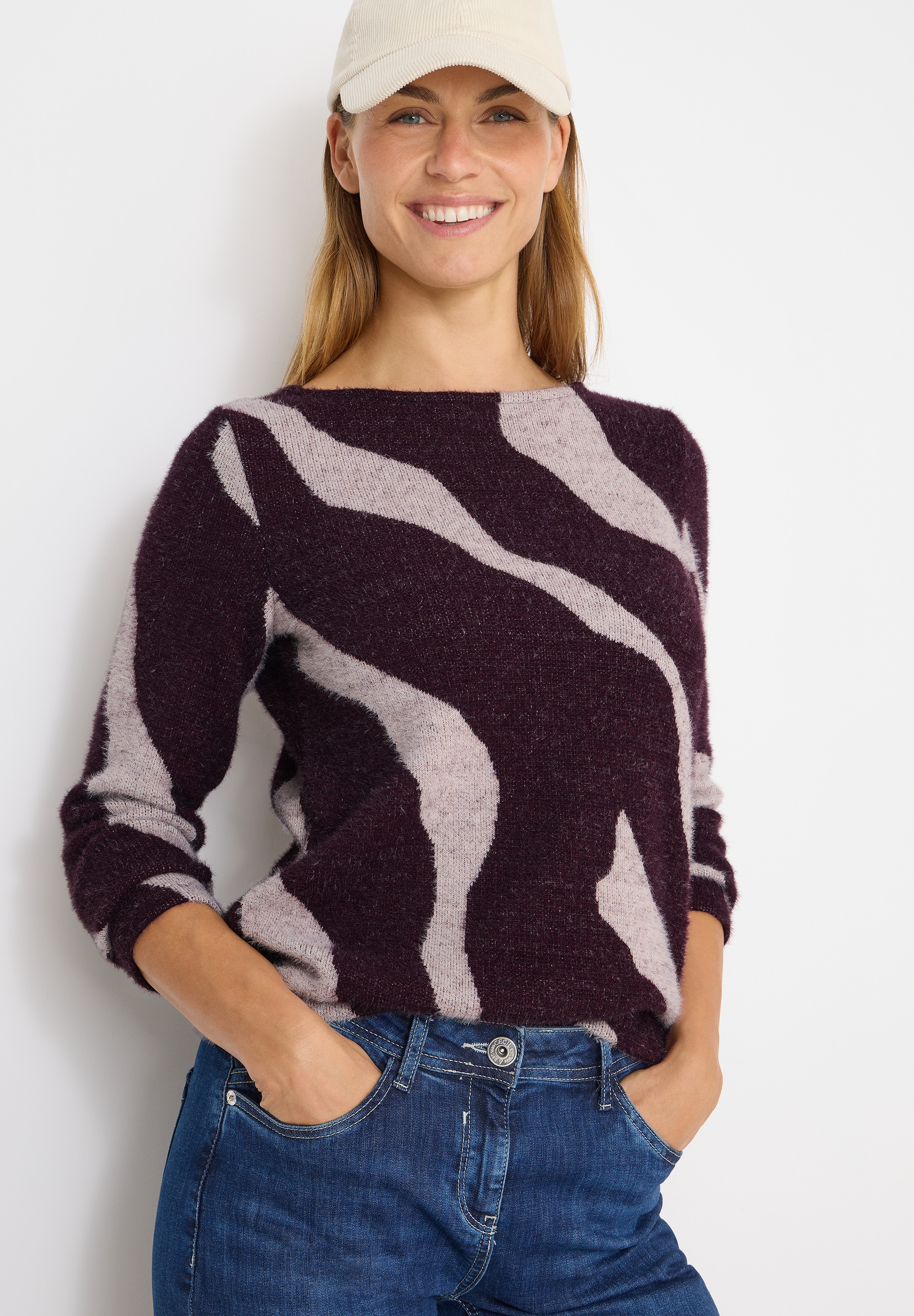 Image of Cecil Strickpullover mit grafischem Muster und in Federgarn-Qualität
