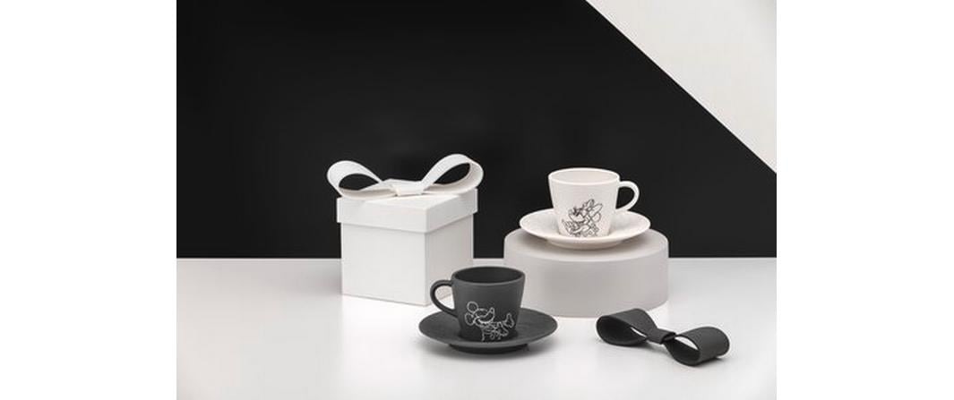 Image of Villeroy & Boch Kindergeschirr-Set "Manufacture Rock Mickey Mouse 4-teilig" Elegantes Porzellangeschirr mit Mickey-Mouse-Motiv