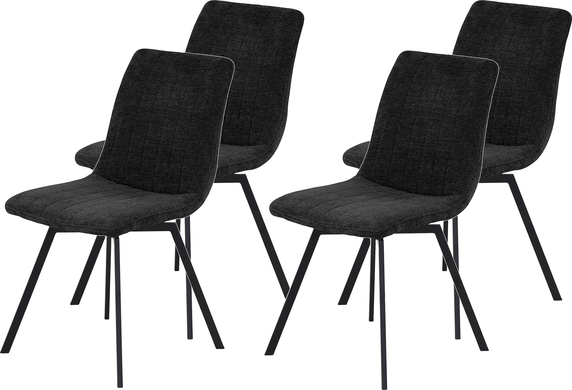 HELA 4-Fussstuhl »MARION«, (Set), 4 St., Boucle, 360° drehbar, Stoff in Boucleoptik, 2er und 4er Set