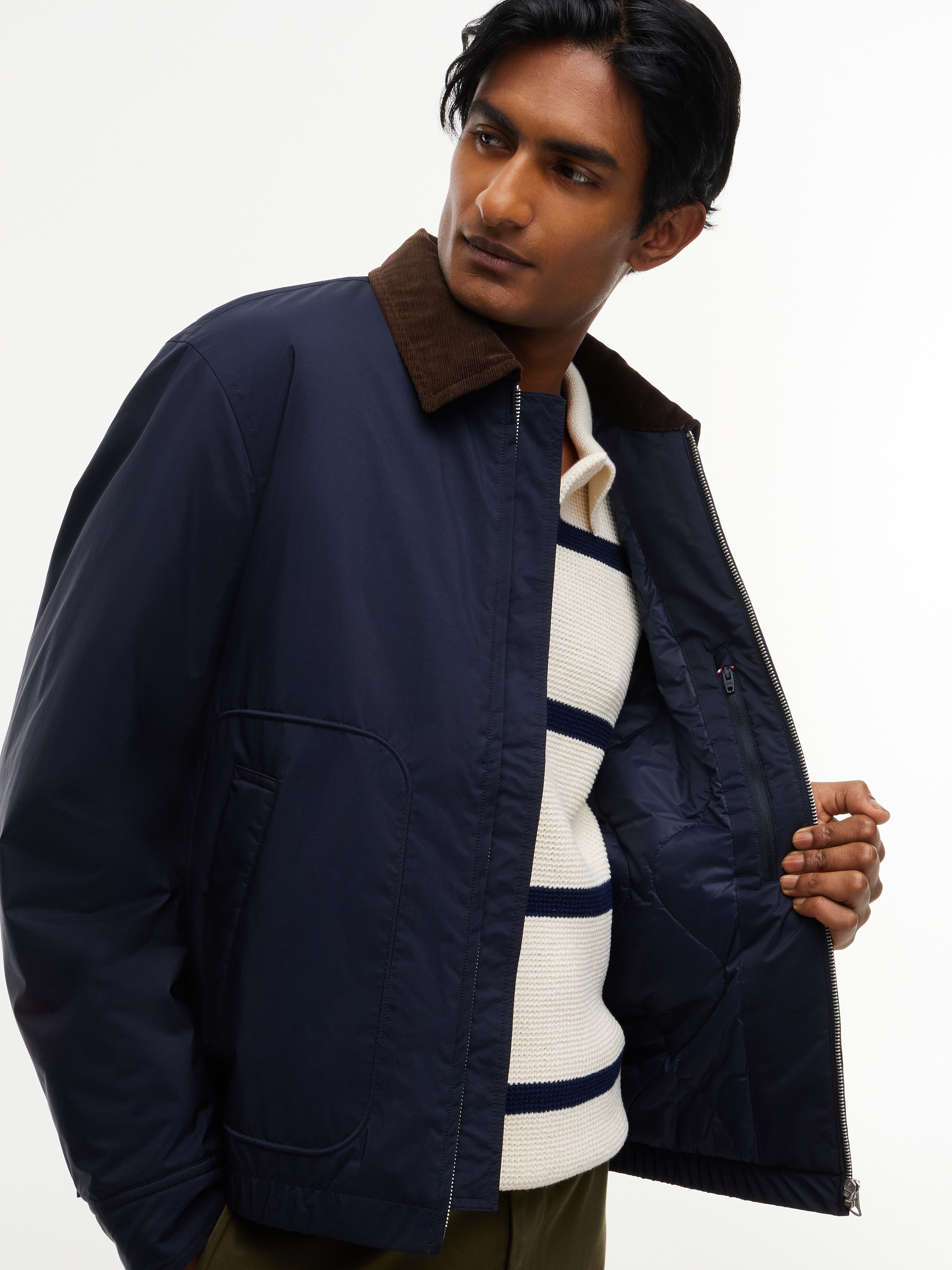Tommy Hilfiger Blouson »SURPLUS PADDED IVY« avec taille élastique, col contrasté