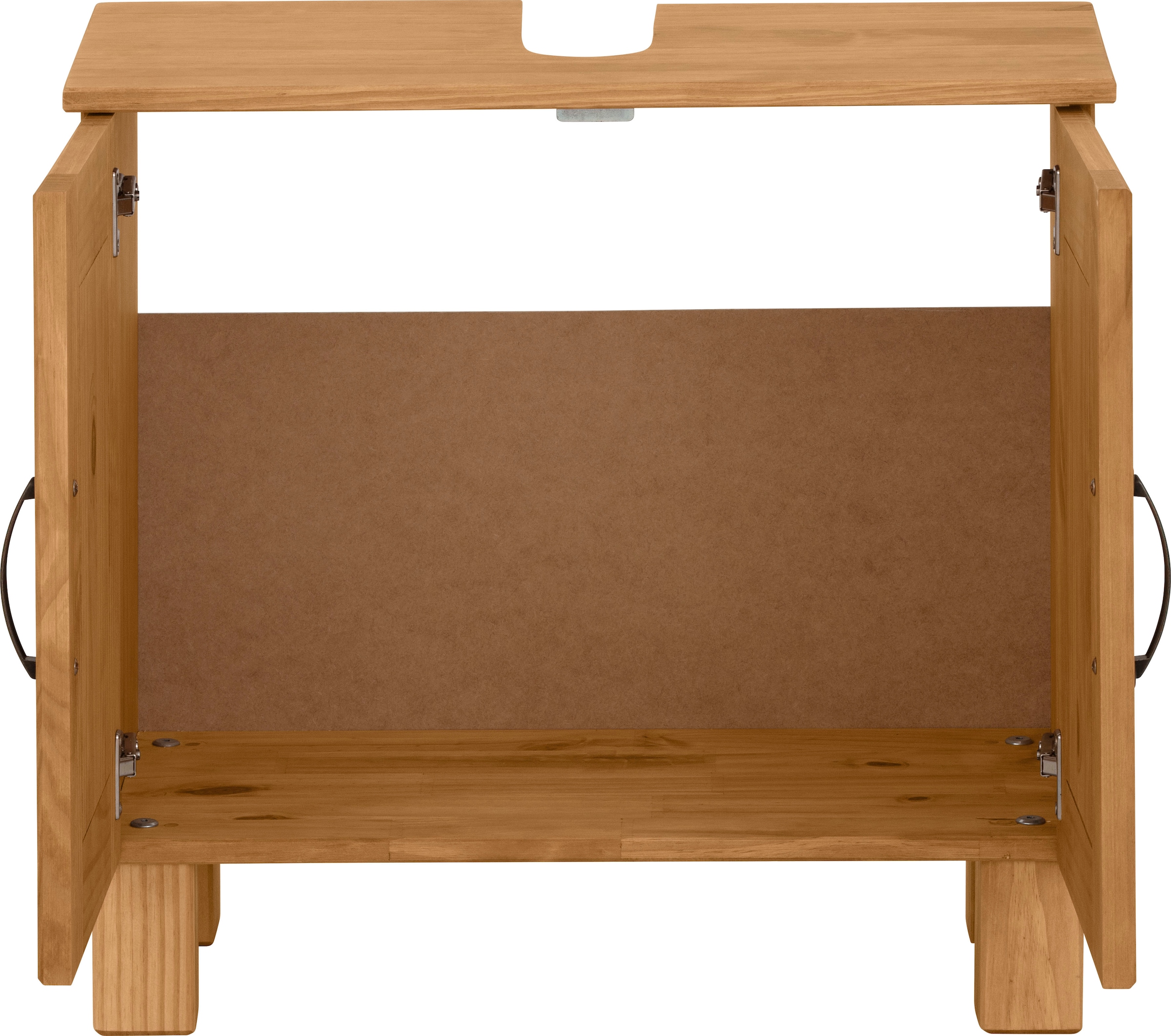 Home affaire Waschbeckenunterschrank »Rodby«, FSC®-zertifiziertes Massivholz, Griffe Metall, Breite 60cm, Höhe 55cm