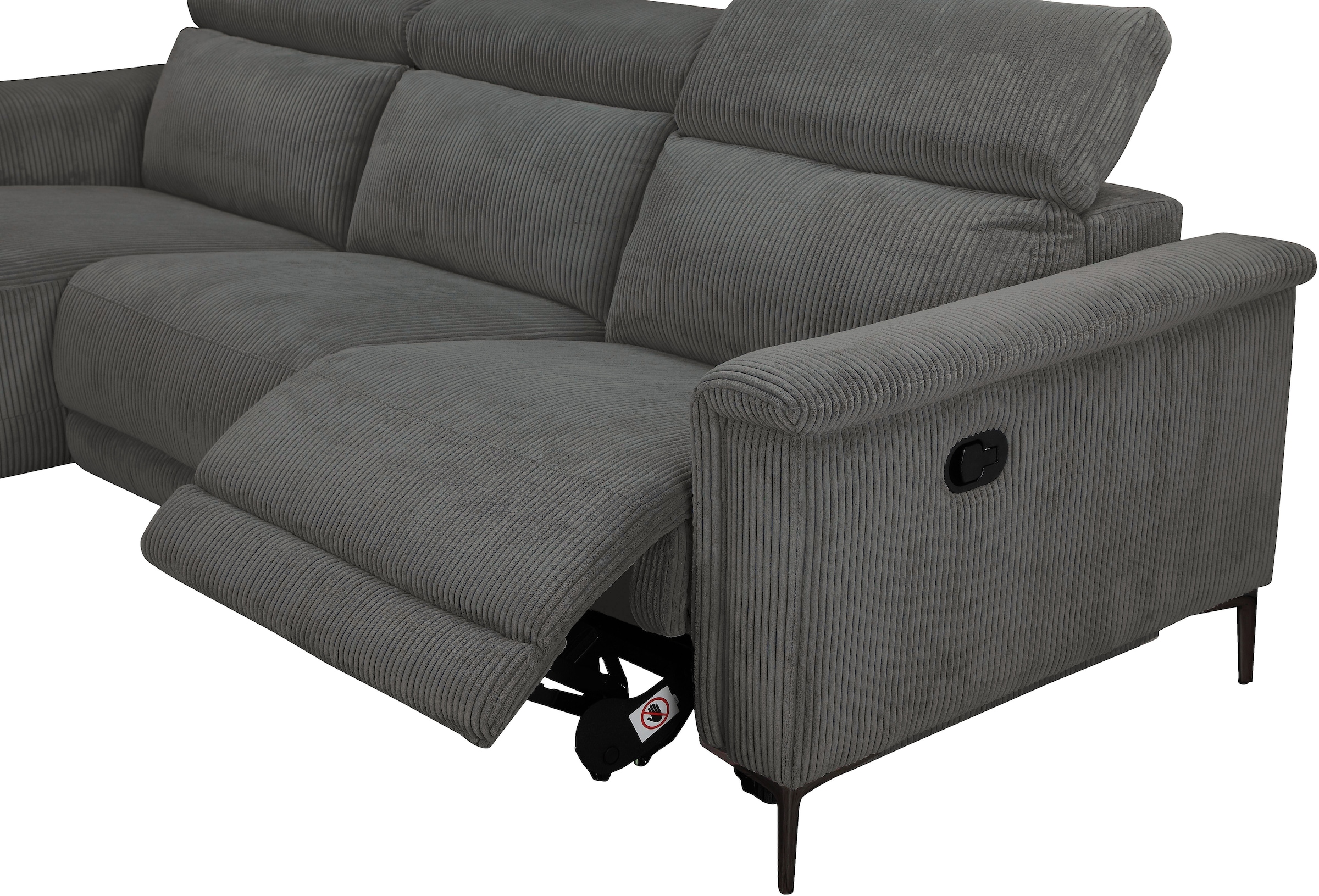 GOODproduct Ecksofa »LUND Cord, L-Form, 261 cm, man. o. elektr. Relaxfunktion (mit USB-A)« USB-C bei elektrischer Variante und Kopfteilverstellung