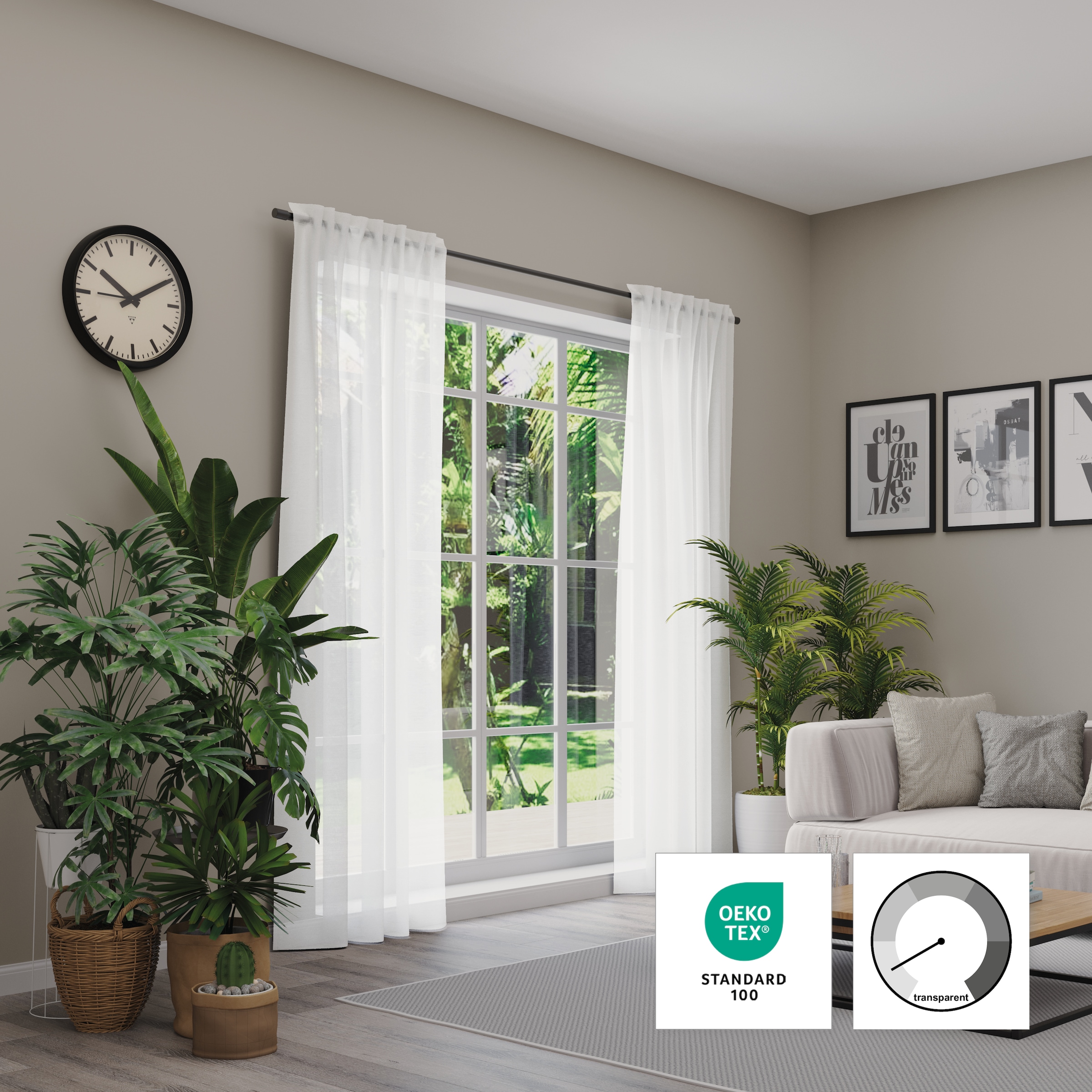 Neutex for you! Rideau »Kiss« Boucles cachées 1 cuis tlg. Schal mit verdeckten Schlaufen, Breite 142 cm, nach Mass