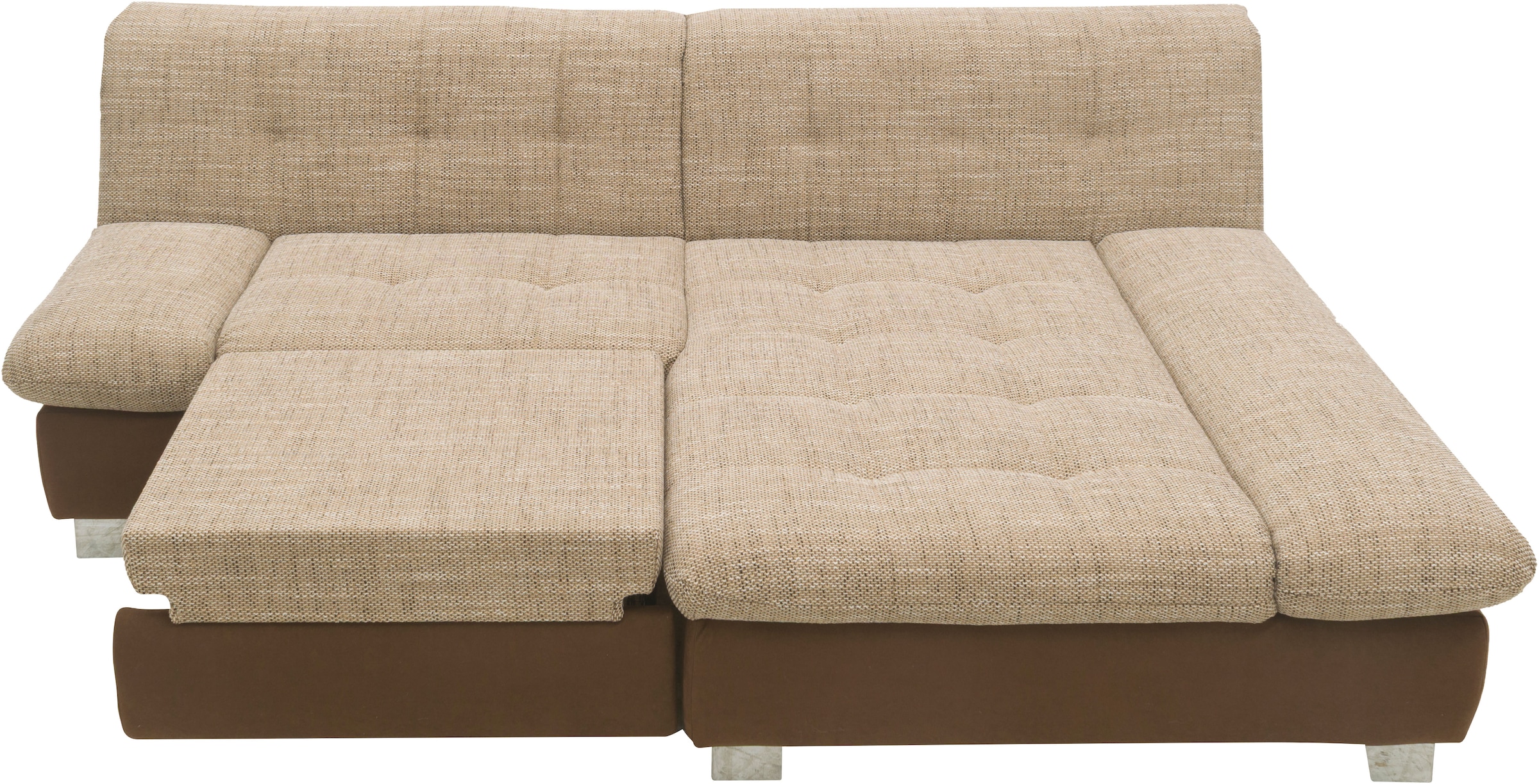 DOMO collection Ecksofa »100031 kompakte Stellmasse, komfortabel und bequem, L-Form«, wahlweise mit Bettfunktion und Armteilverstellung. Breite 234cm