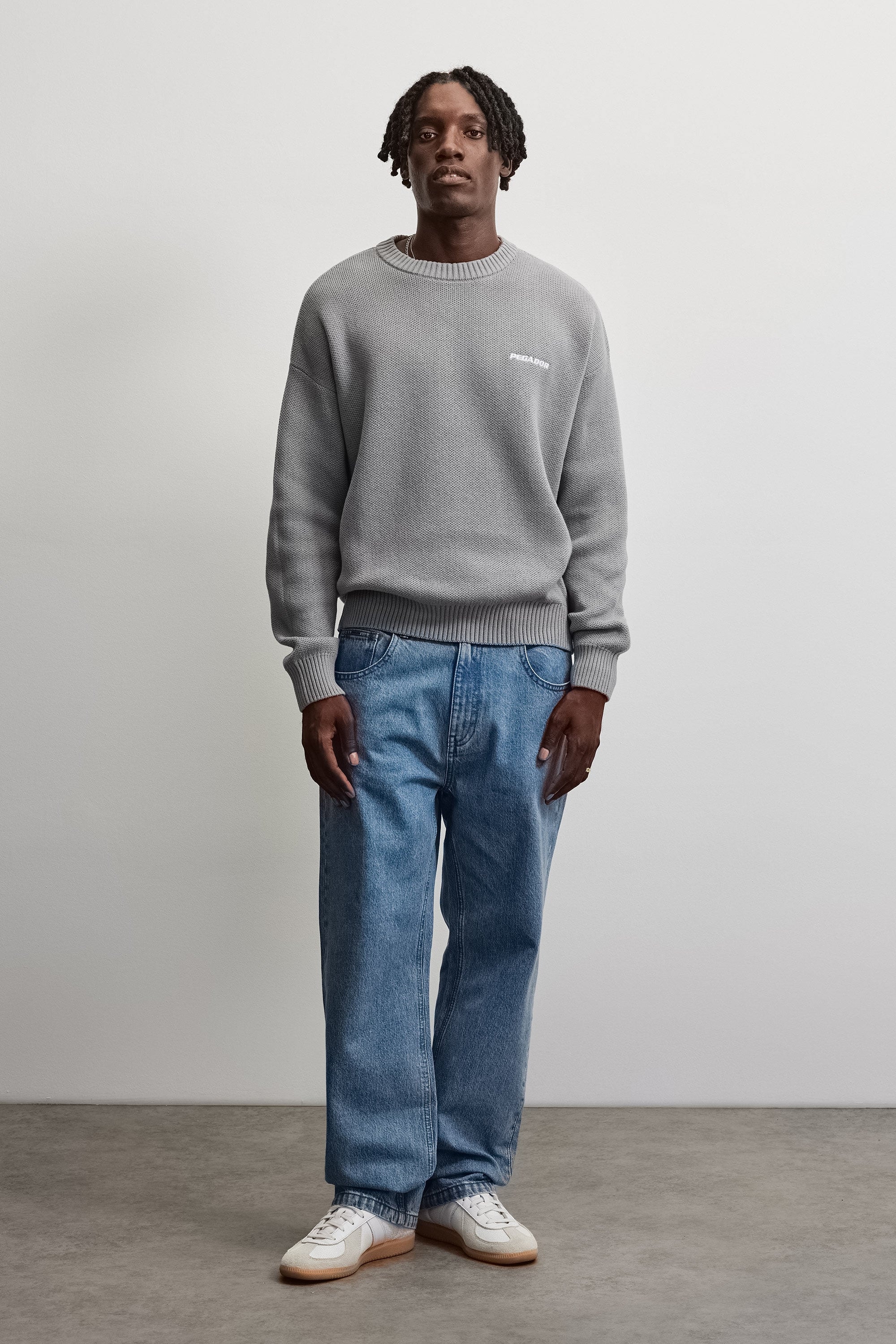 PEGADOR Pull à col rond »Logo Oversized Knit Sweater« mélange de coton, oversize