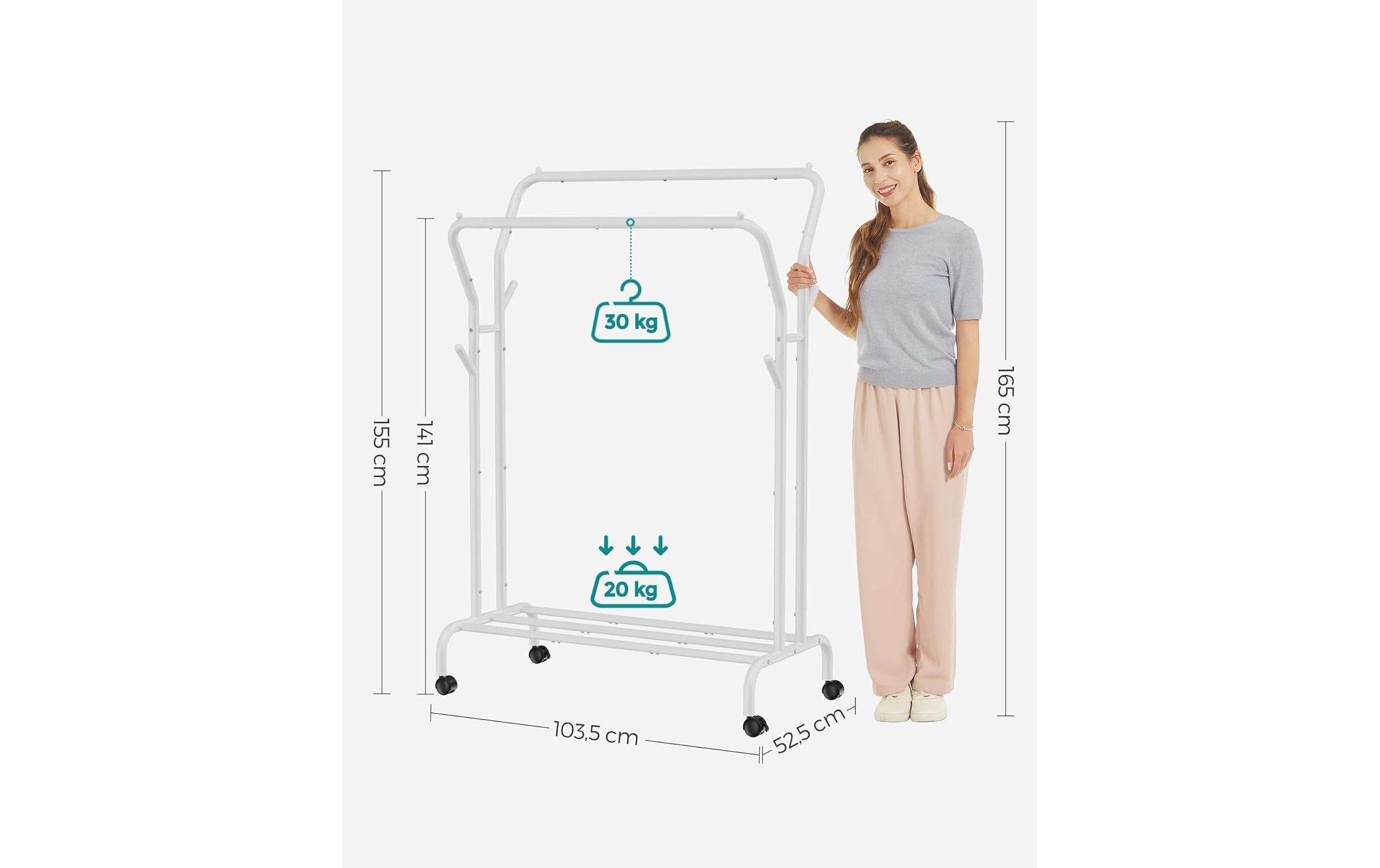 SONGMICS Kleiderständer »mit Rädern White«