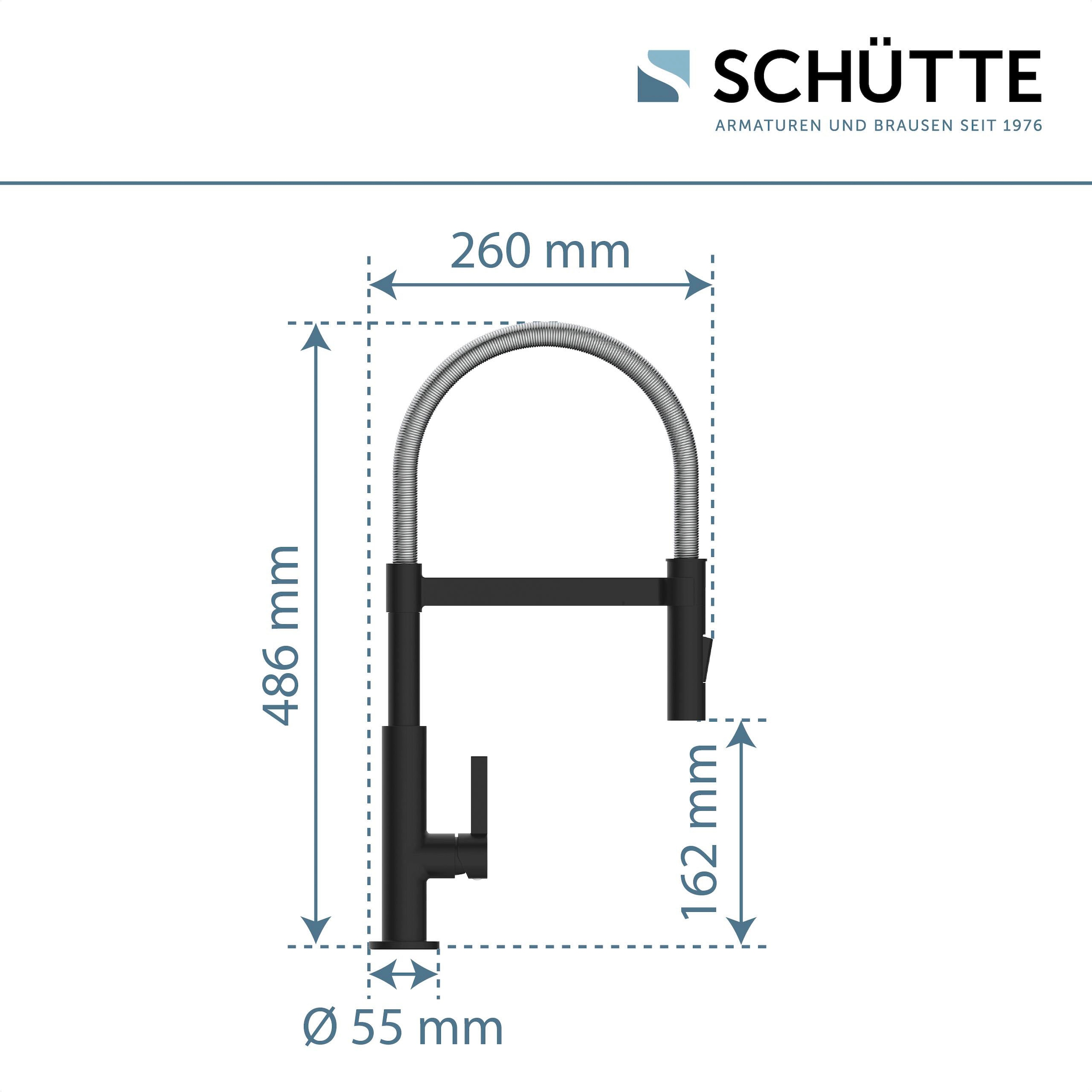 Schütte Hochdruck Spültischarmatur »MIAMI«, energiesparende Cold-Start-Funkt., 360° schwenkbar, 2-fach verstellbar