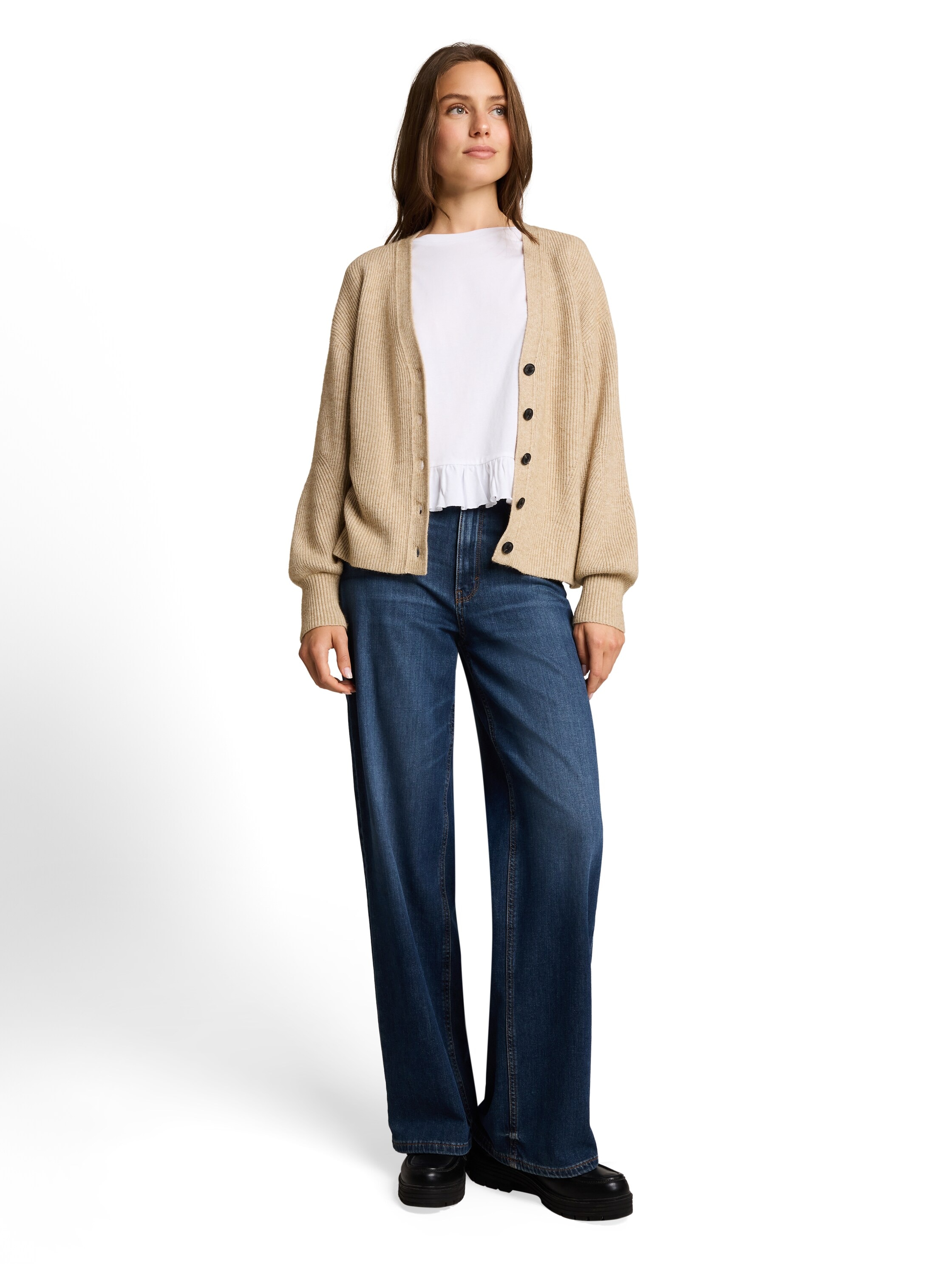 TOM TAILOR Veste en tricot »Oversized« avec encolure en V