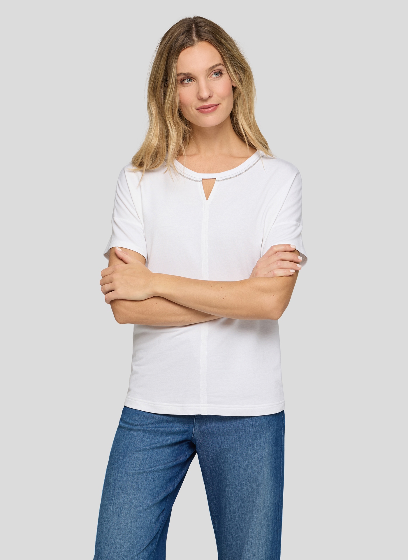 Image of Rabe Kurzarmshirt mit Cut-Out und Glitzer-Detail